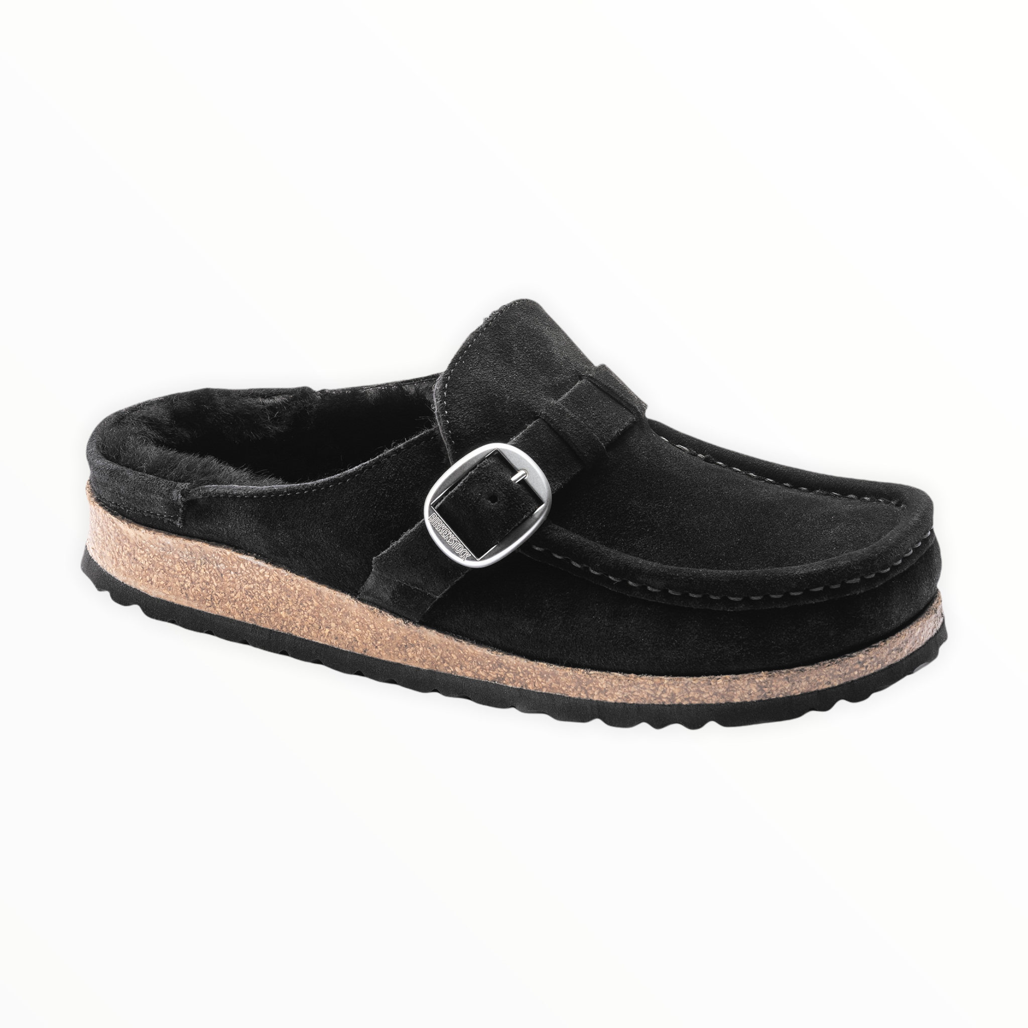 Birkenstock - Buckley Shearling Suede Leather - Black / N / 36