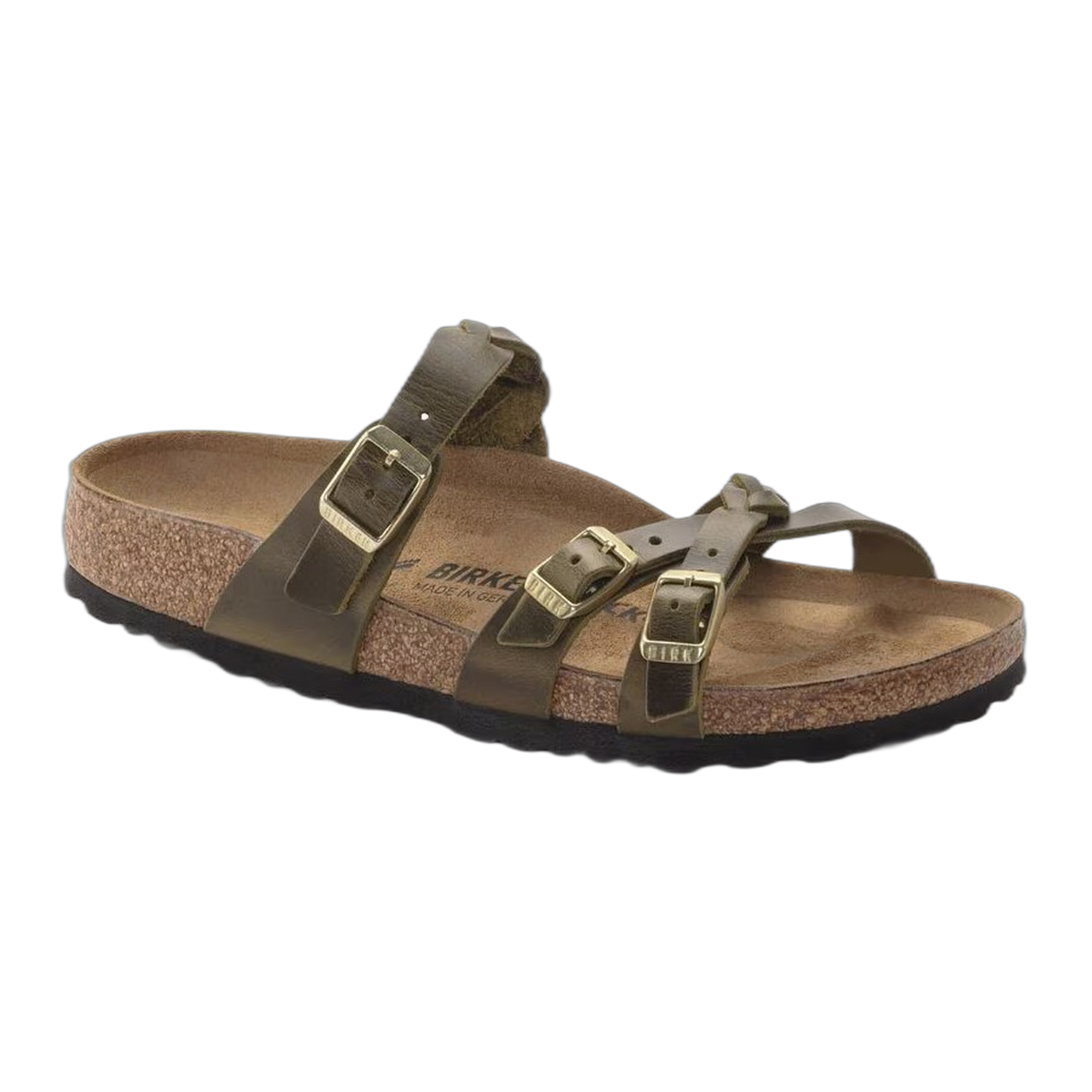 Birkenstock - Franca Braided Oiled Leather - Olive Green / M / 36