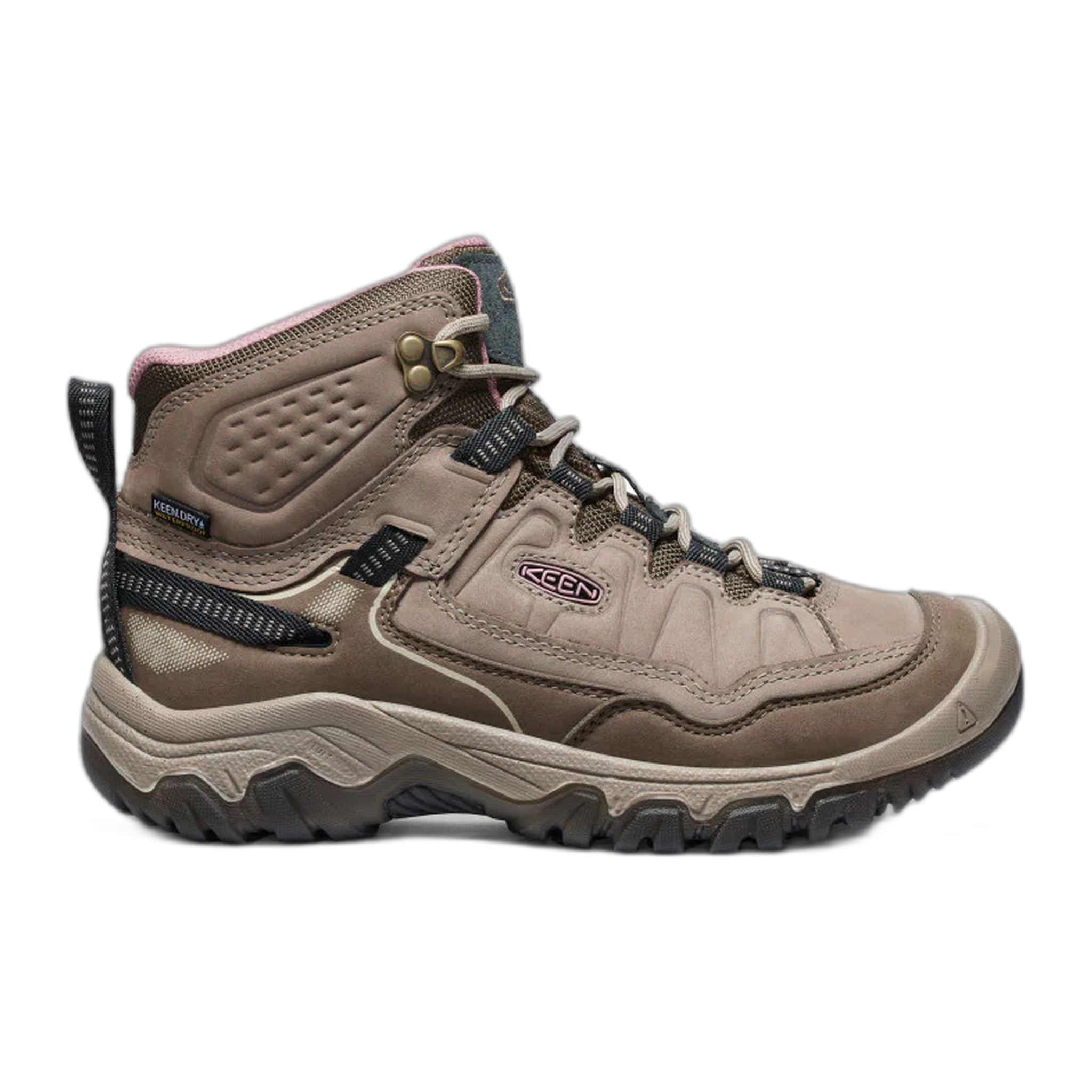 KEEN - Women's Targhee IV Waterproof Hiking Boot - Brindle/Nostalgia Rose / W / 8