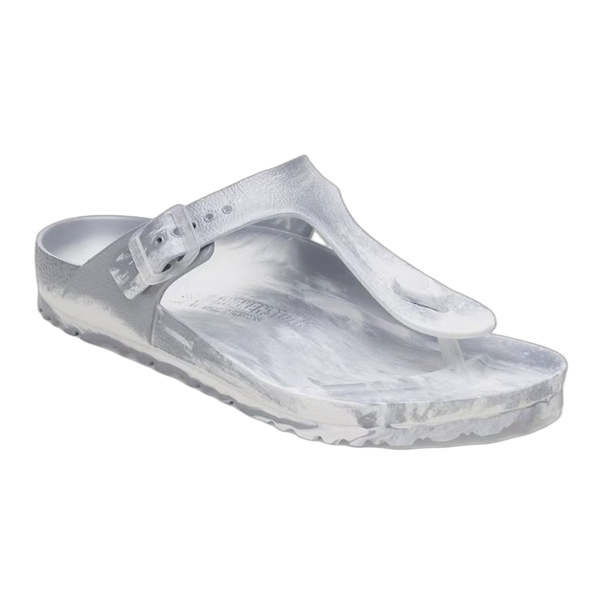 Birkenstock - Gizeh Eva - Metallic Silver/White / M / 37