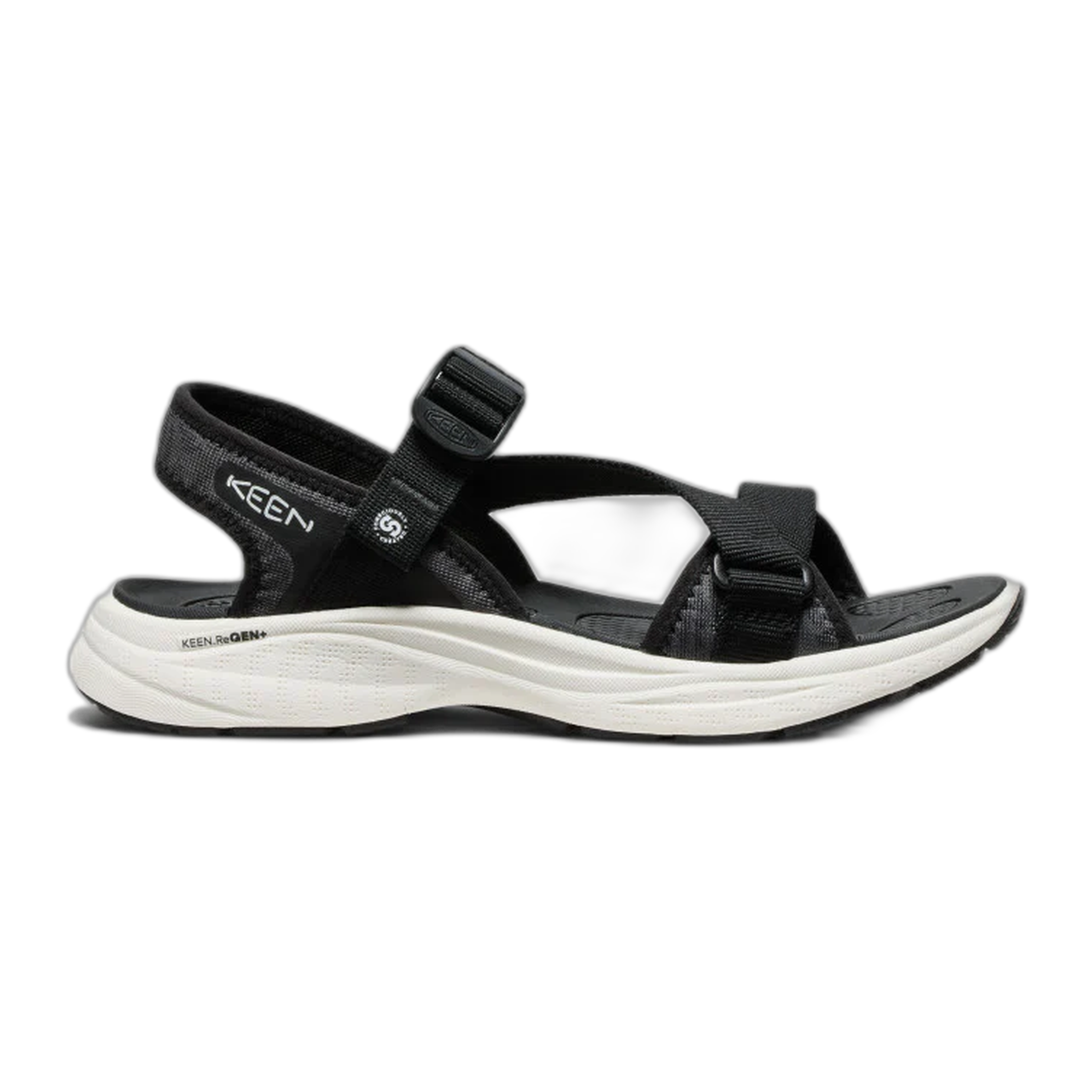 KEEN - Women's Leiki Open-Toe Sandal - Black/Star White / M / 6.5
