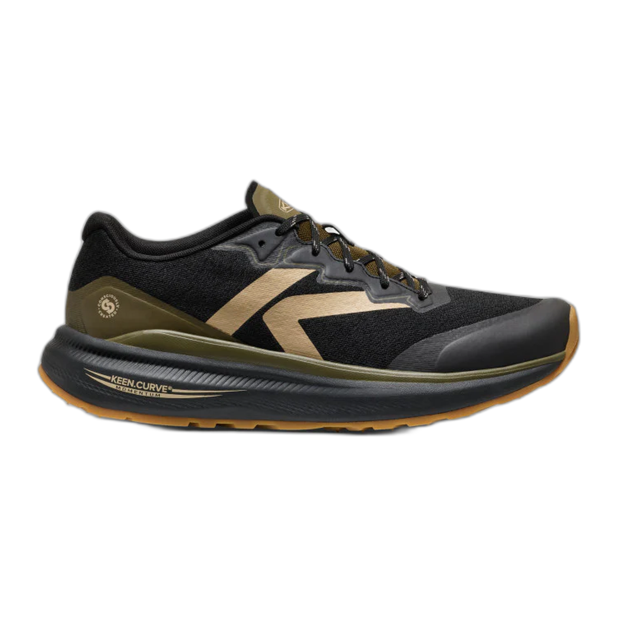 KEEN - Men's WK500 Walking Shoe - Black/Dark Olive / M / 9