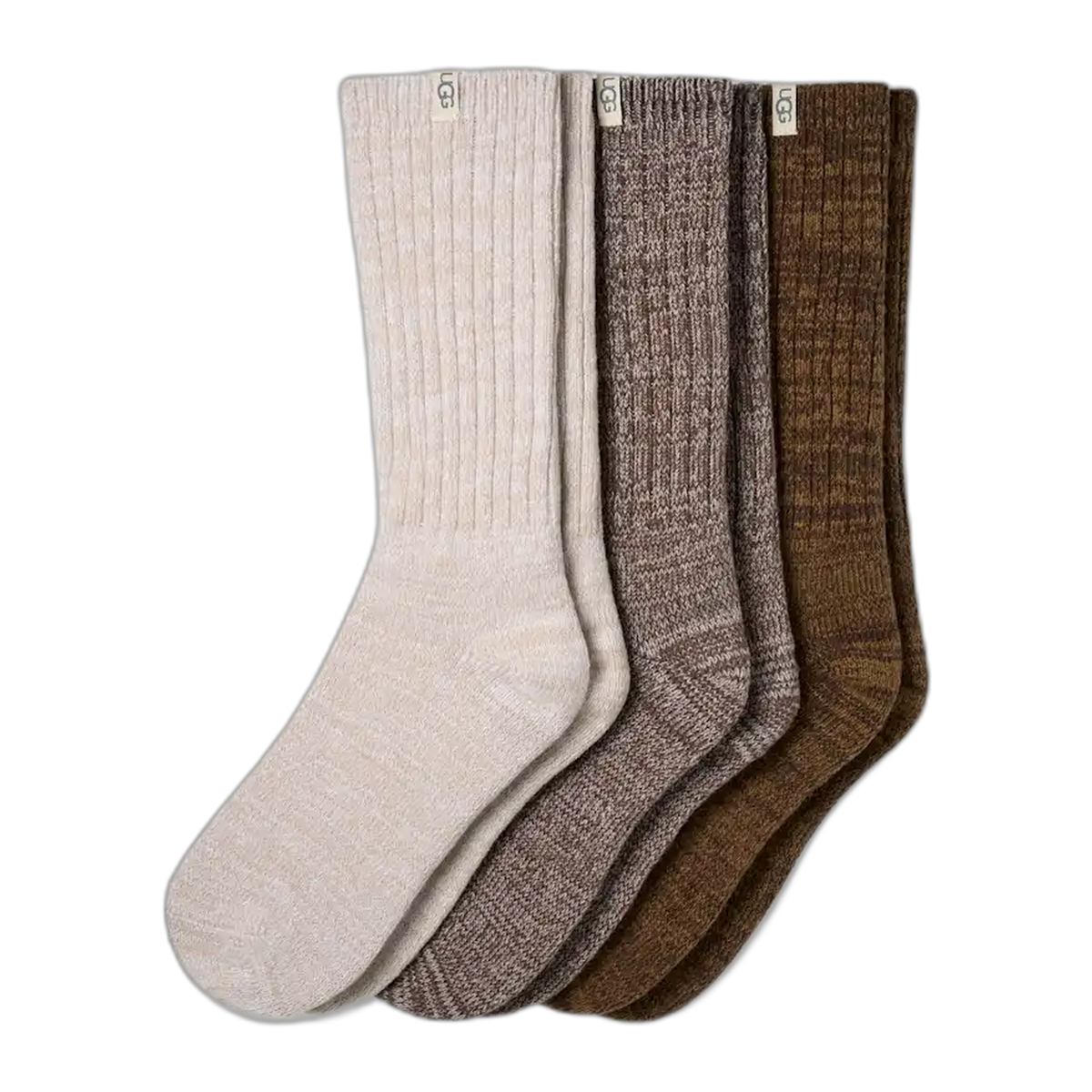 Women's Rib Knit Slouchy Crew 3 Pack