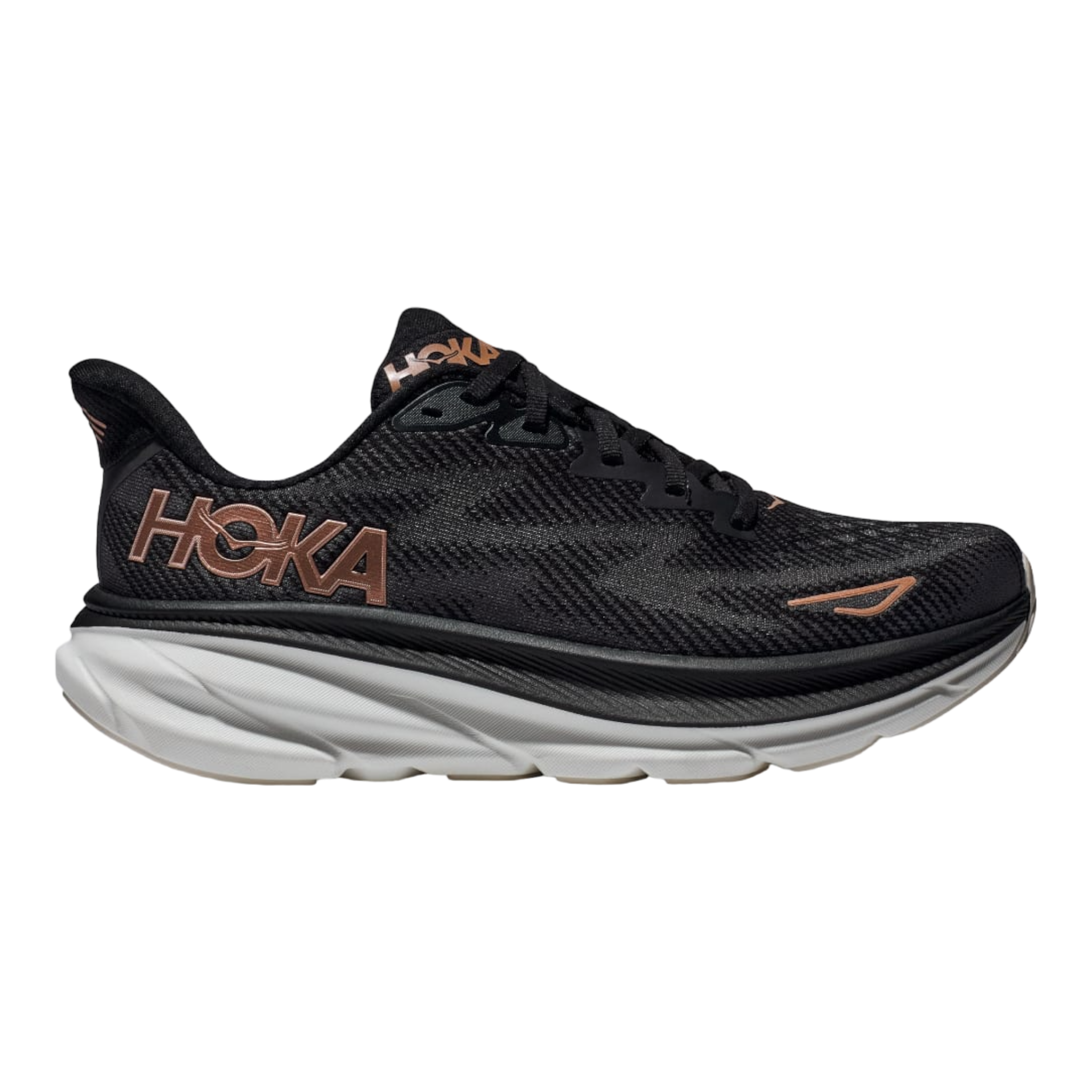 HOKA - Women's Clifton 9 - Black/Rose Gold / M / 5