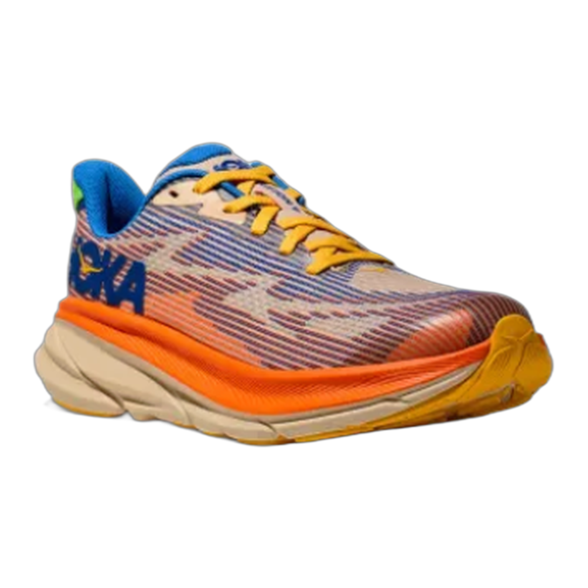 HOKA - Clifton 9 Youth - Ultramarine/Electric Tangerine / M / 4