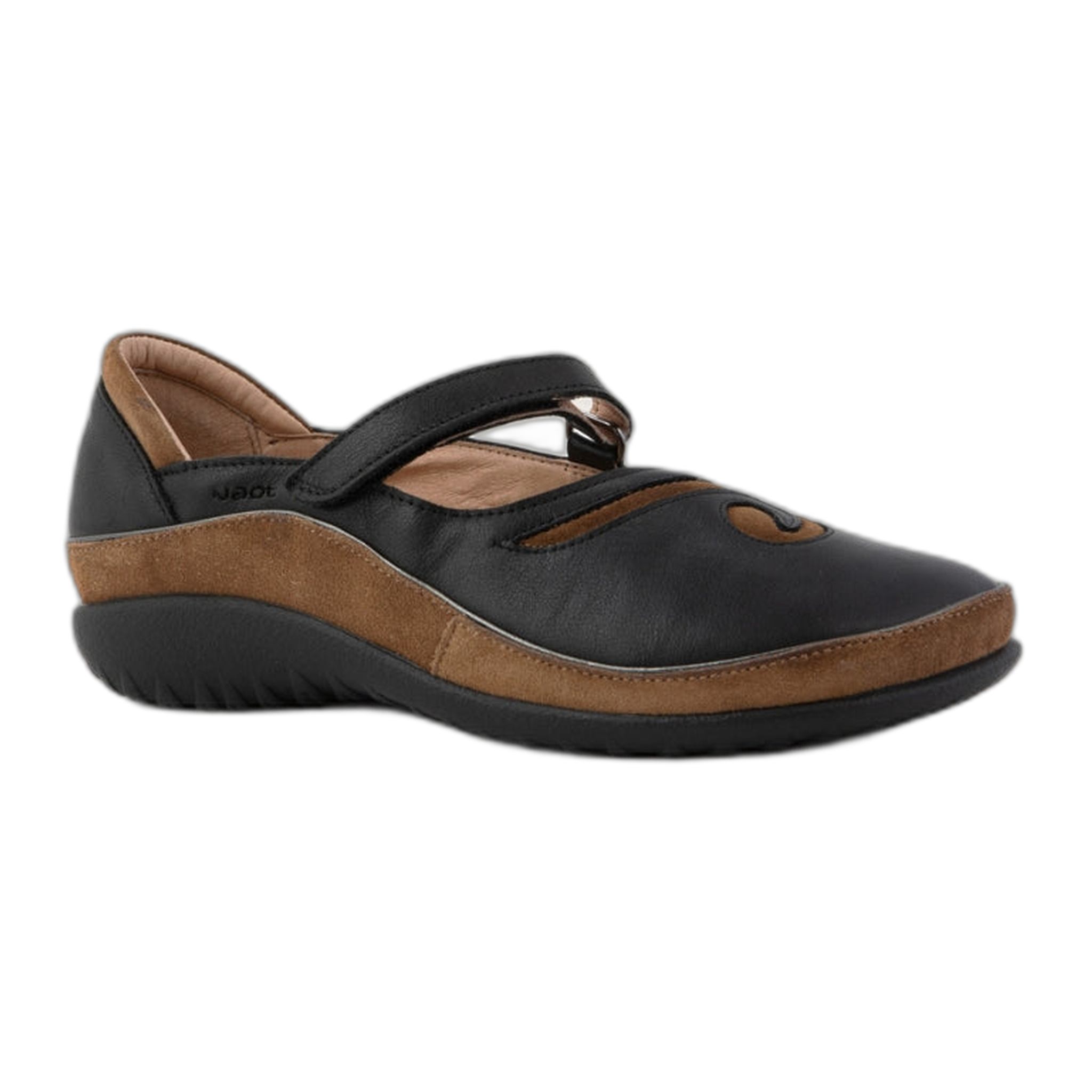 Naot - Matai - Black Water Resistant Leather/Brown Cedar Suede / 36