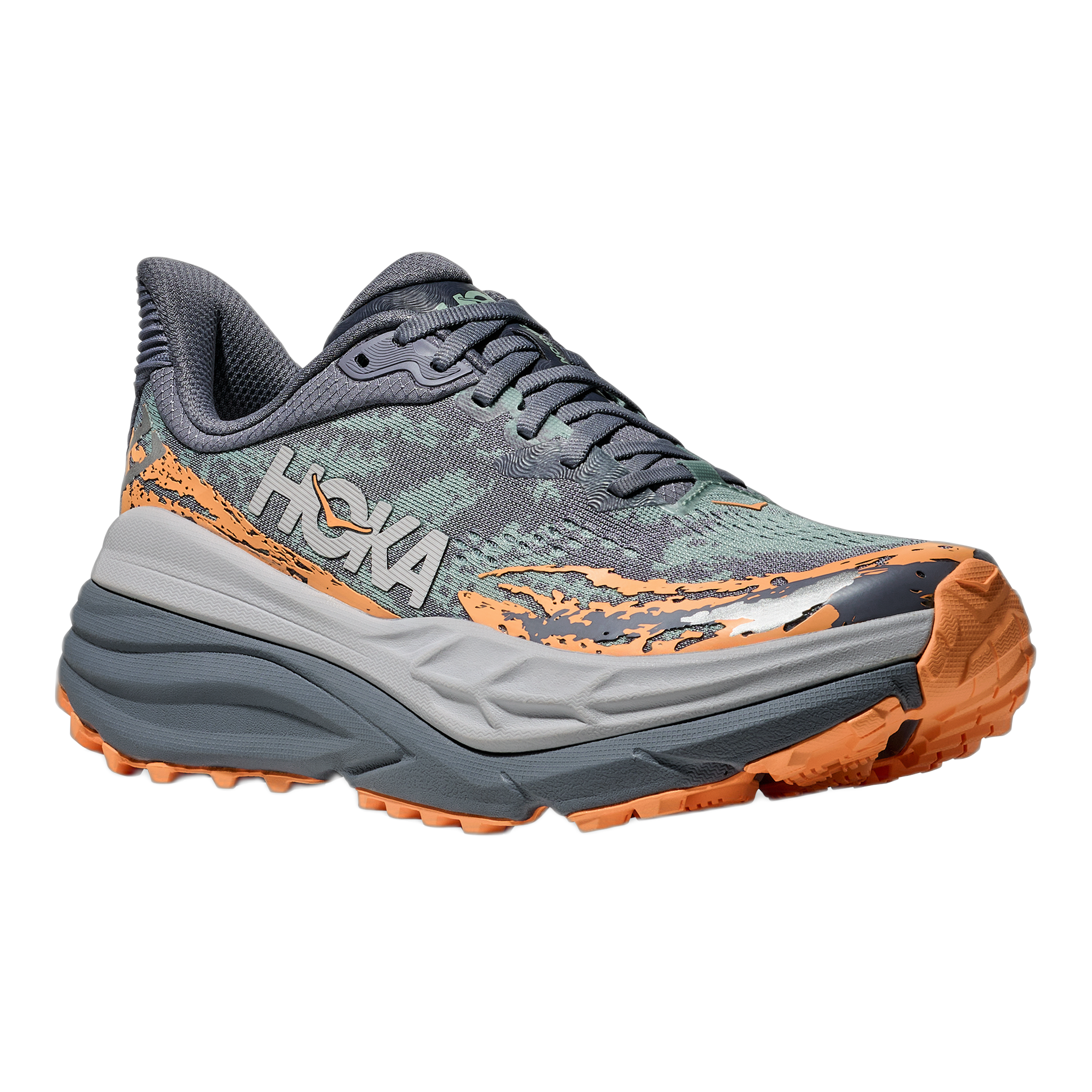 HOKA - Women's Stinson ATR 7 - Grey Skies/Pale Tangerine / M / 6
