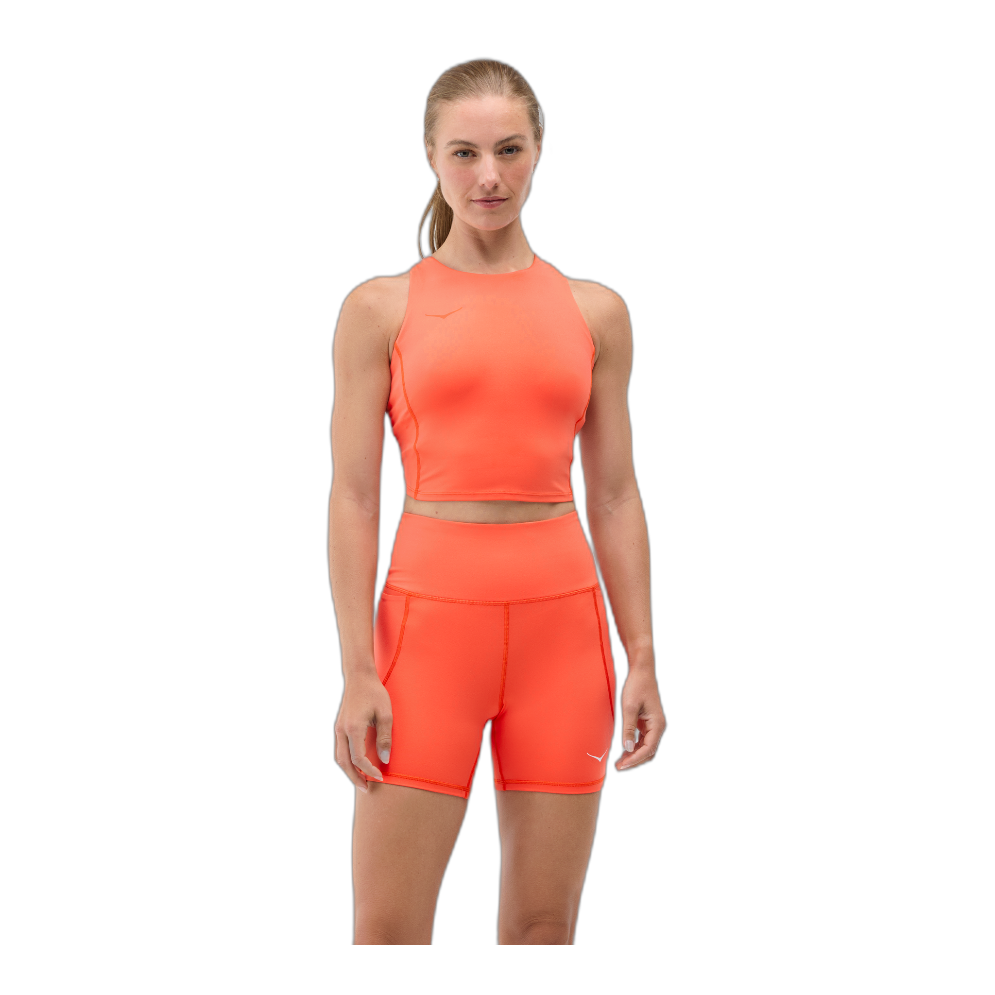 HOKA - Women's Elaro Crop Bra - Bell Pepper / S