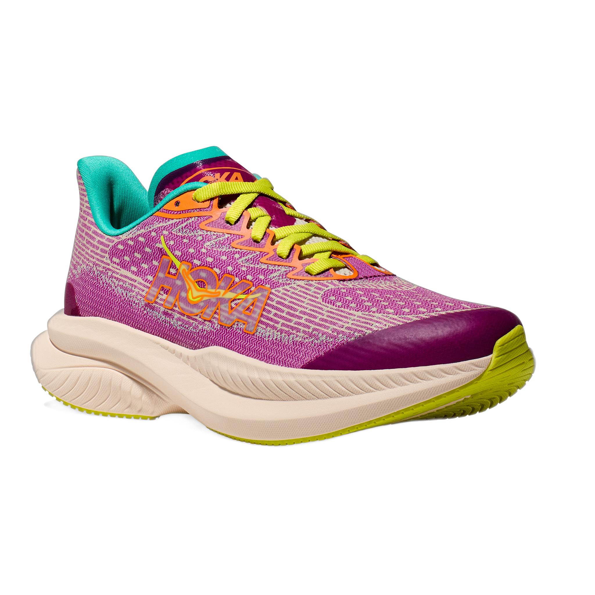 HOKA - Kids Mach 6 - Fuchsia/Electric Aqua / M / 4.5