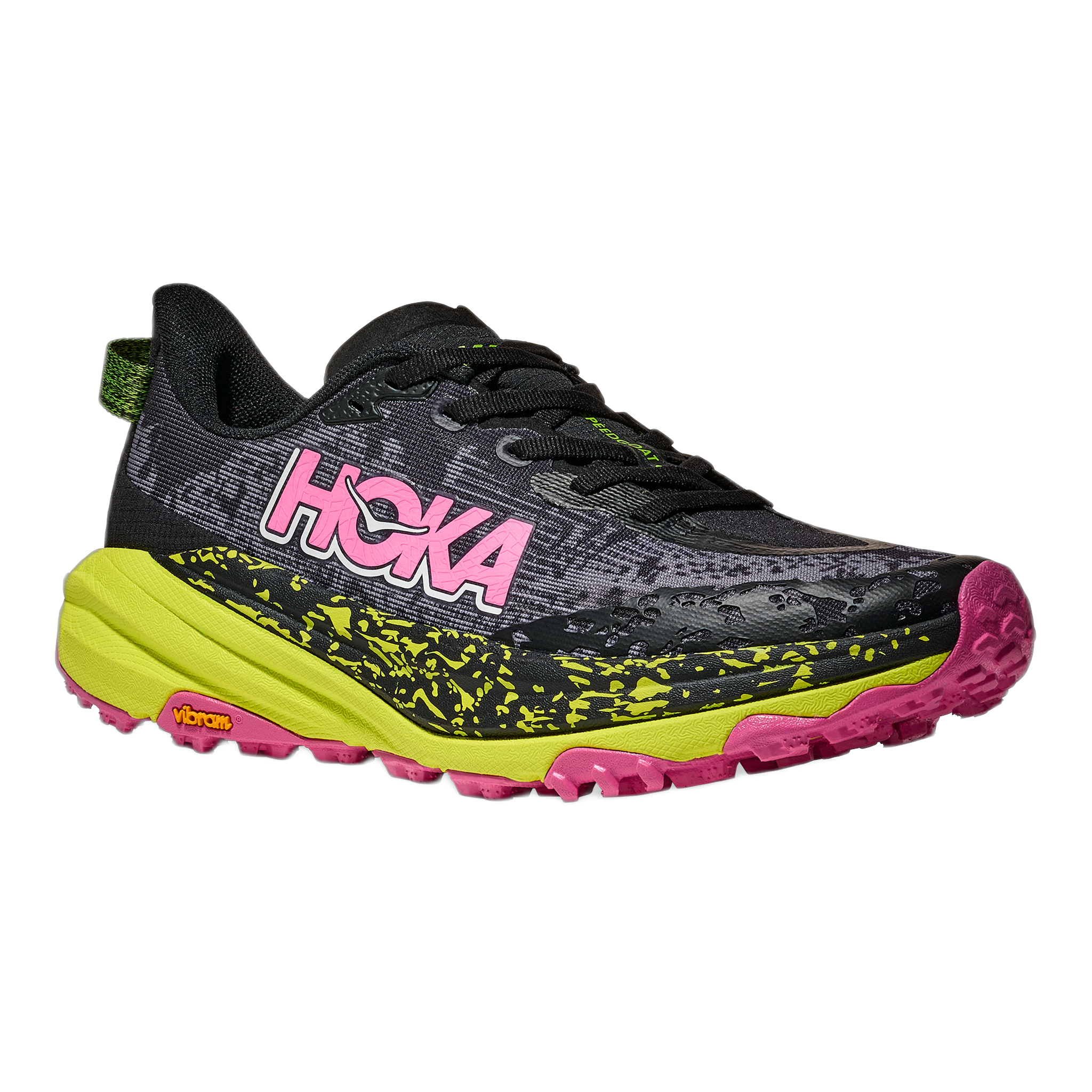 HOKA - Women's Speedgoat 6 - Black/Neon Hoka Citrus / M / 5