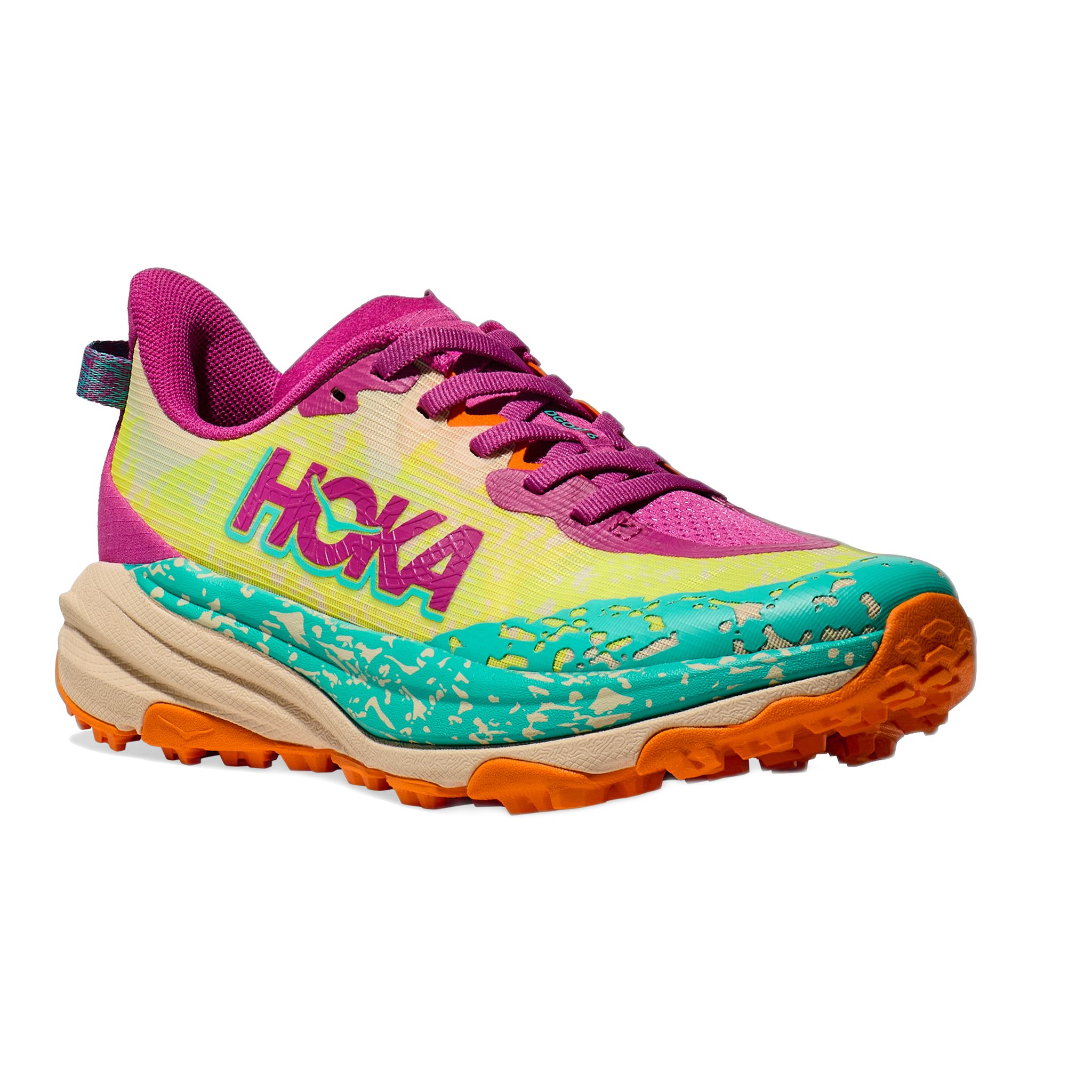 HOKA - Speedgoat 6 Youth - Fuchsia/Elec Aqua / M / 4.5