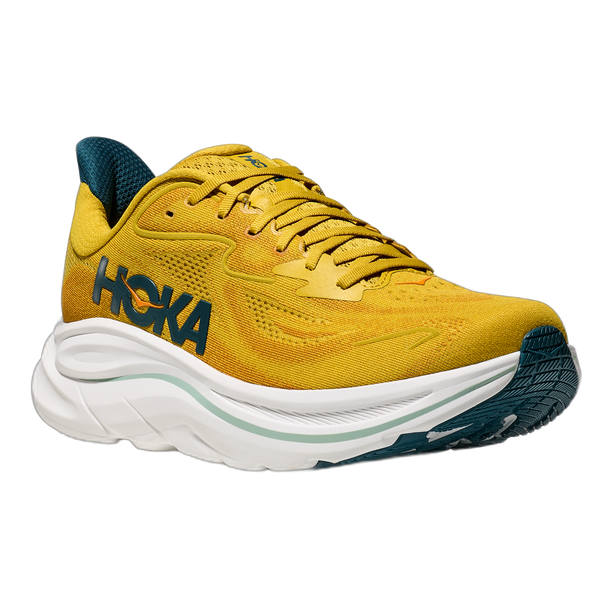HOKA - Men's Clifton 10 - Yellow Gold/Tidal Wave / M / 9