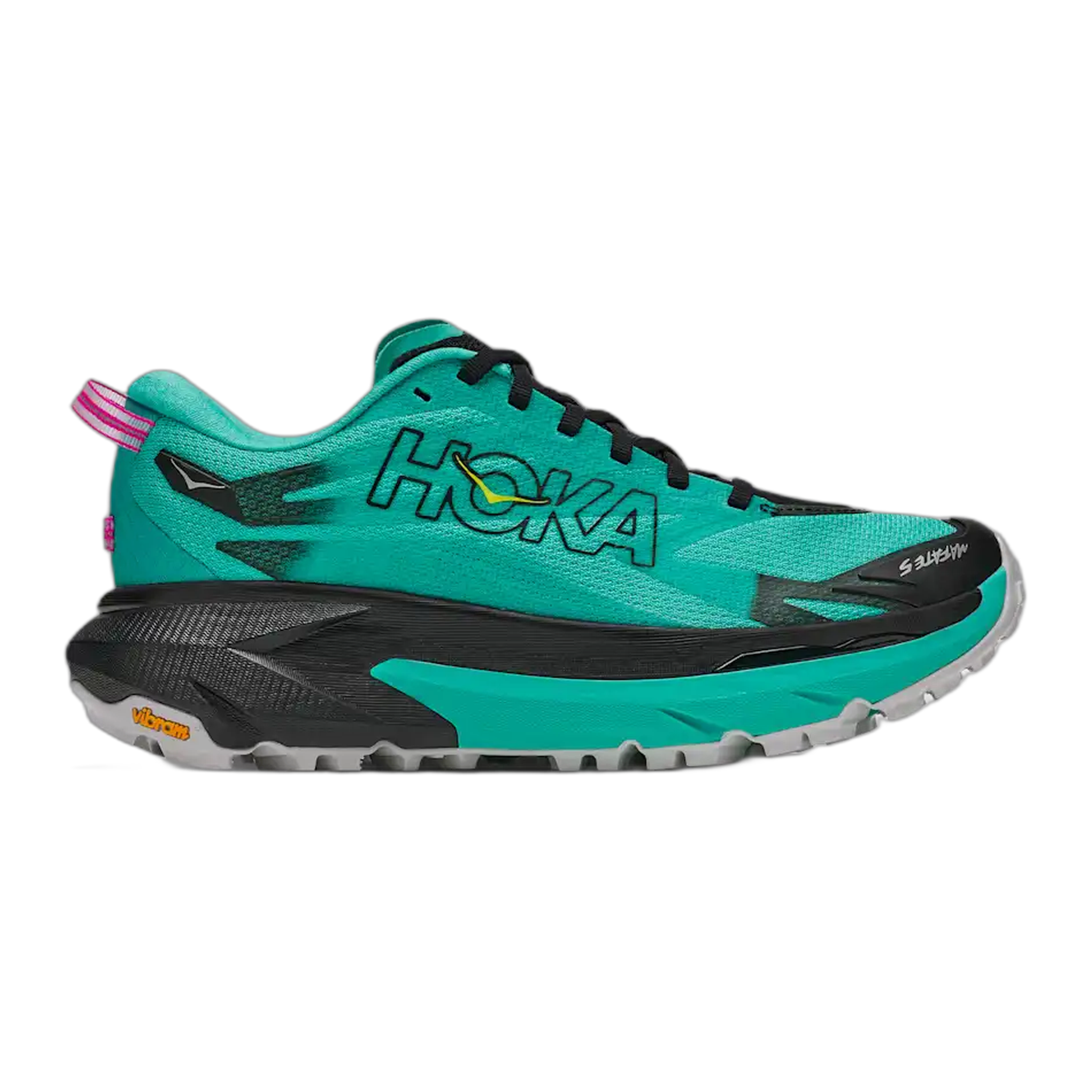 HOKA - Women's Mafate 5 - Black / Electric Aqua / M / 6