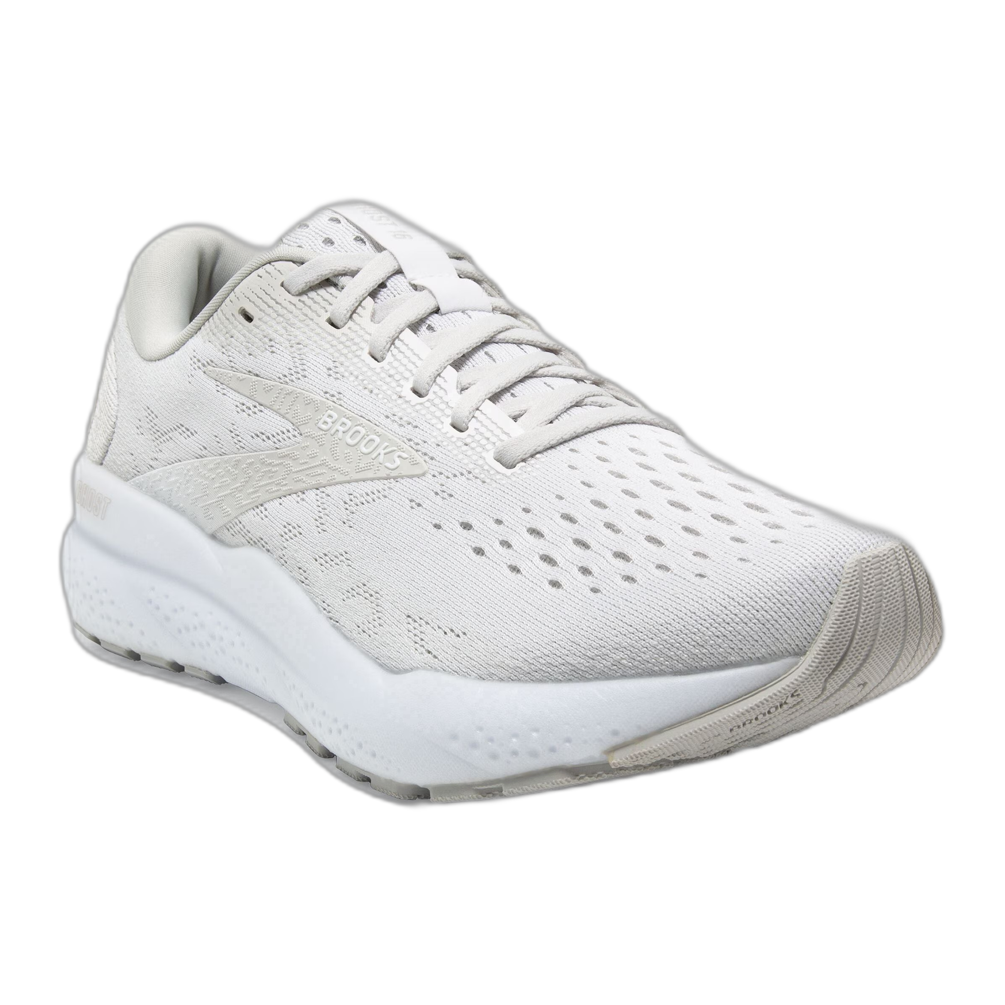 Brooks - Women's Ghost 16 - White/White/Grey / M / 6.5