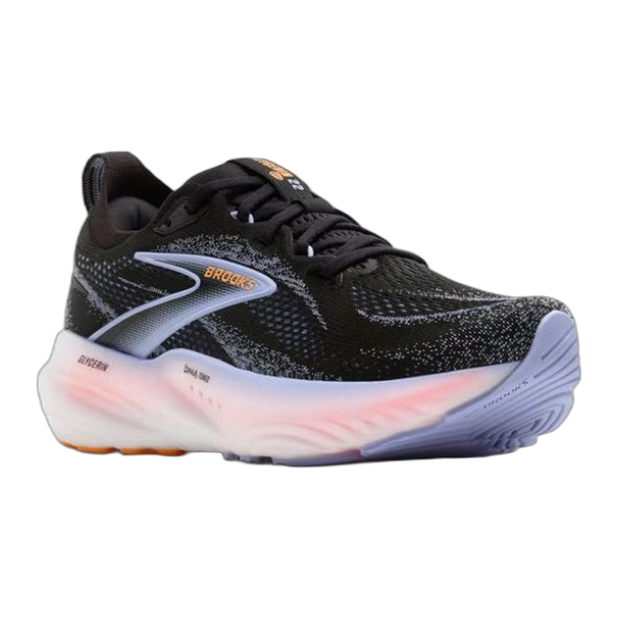Brooks - Women's Glycerin 22 - Black/Blue Heron/Orange / M / 6