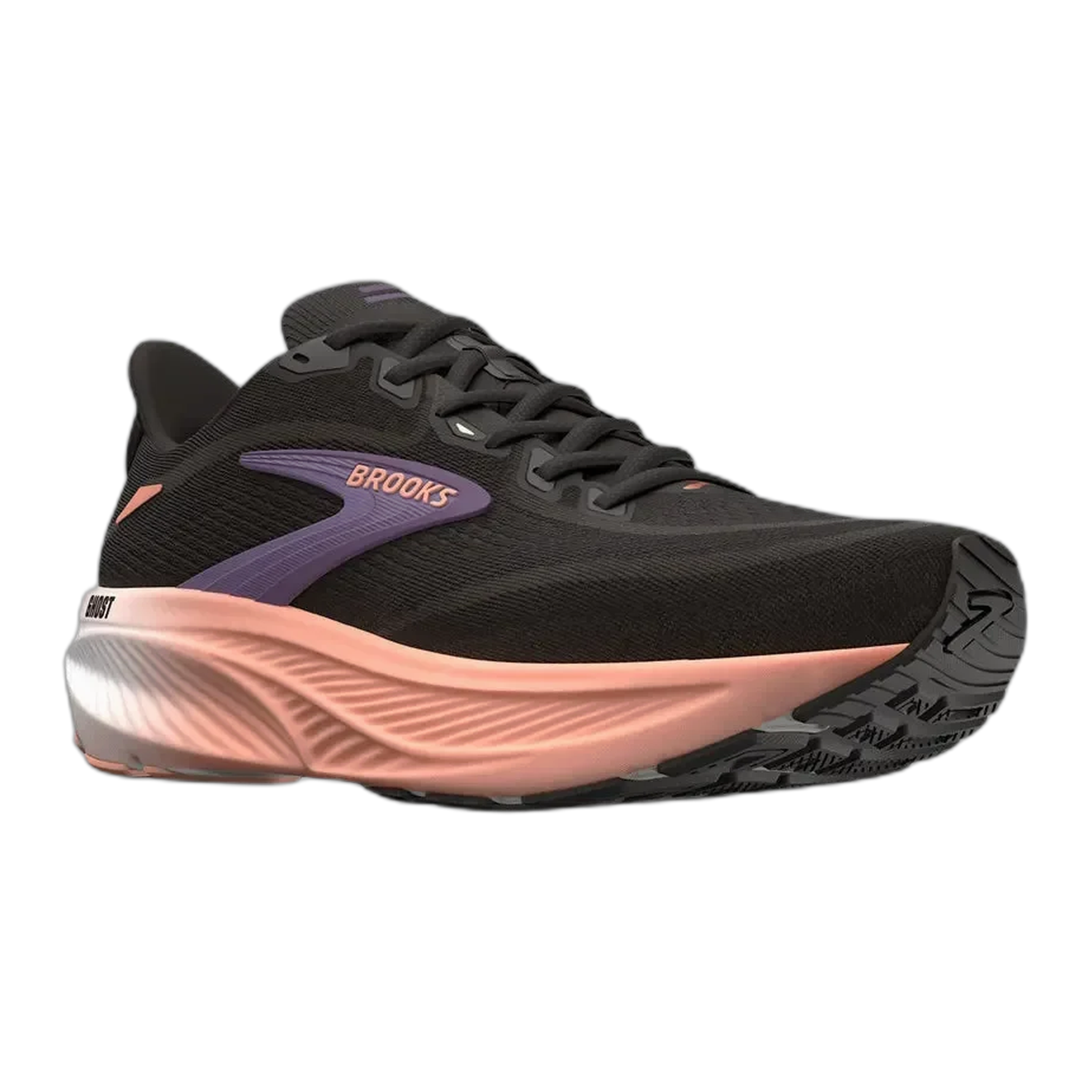 Brooks - Women's Ghost 18 - Black/Mulled Grape/Peach / M / 6