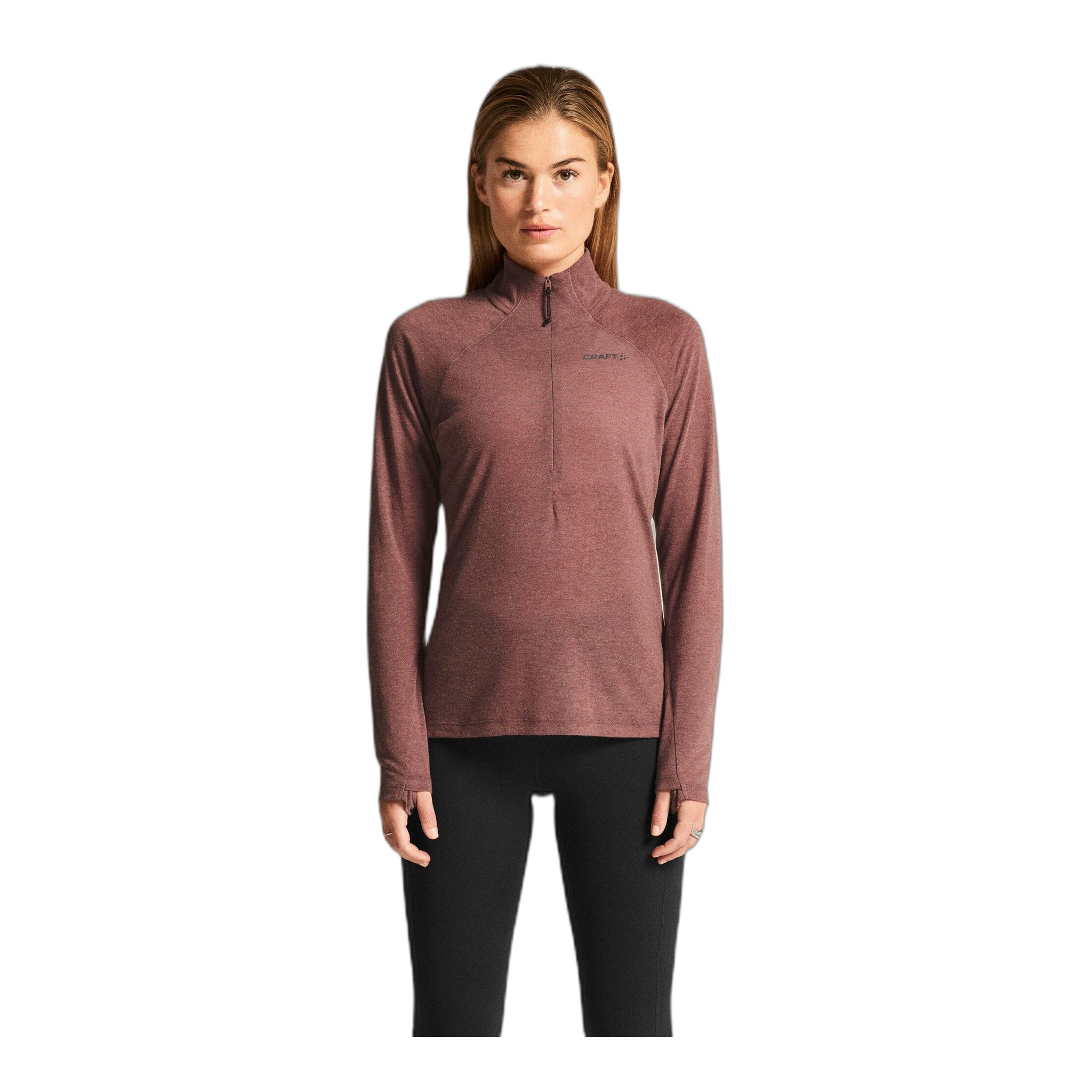 Craft - Women's ADV Subz Wool Long Sleeve Tee 3 - Rose Brown/Melange / M