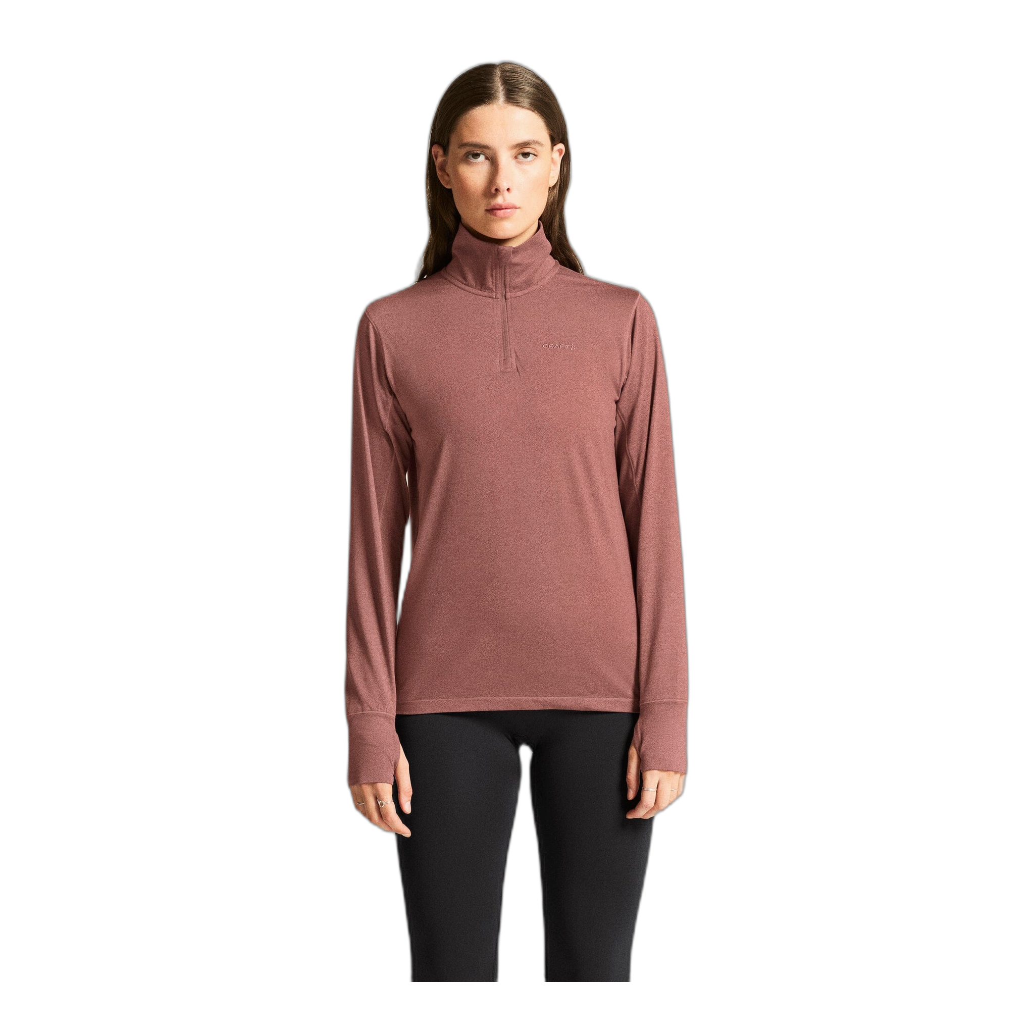 Craft - Women's Flow HZ Long Sleeve - Rose Brown/Melange / XS