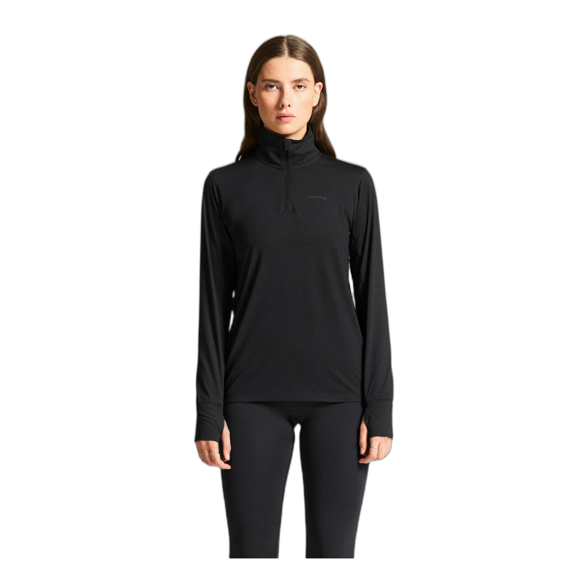 Craft - Women's Flow HZ Long Sleeve - Black Melange / XS