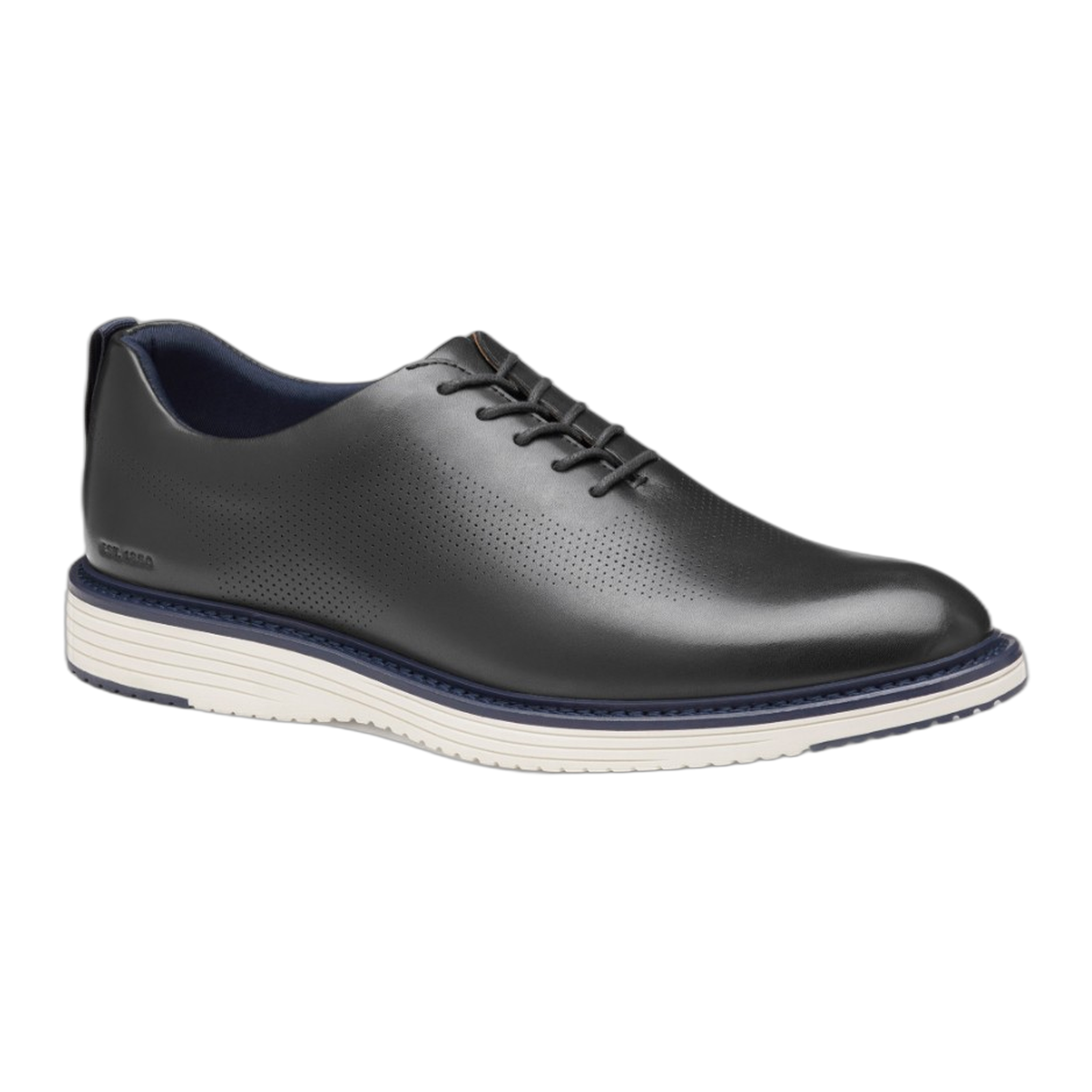 Johnston & Murphy - Upton One-Piece Perfed Plain Toe - Black / M / 9.5