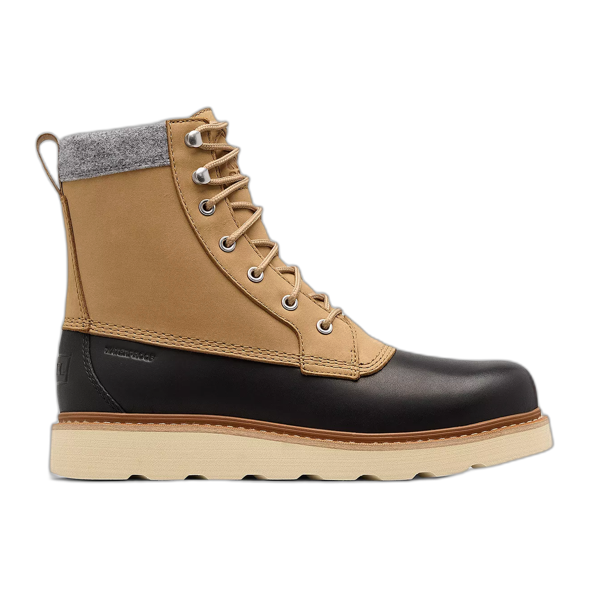 Sorel - SLABTOWN 62'™ CARIBOU Men's Waterproof Boot - Caribou Buff/Black / M / 8