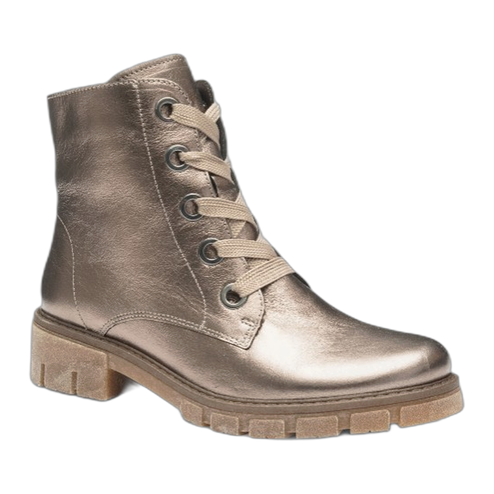 ara - Debbie Women's Lug Sole Zip Boot - Cashmere Metallic / M / 7.5