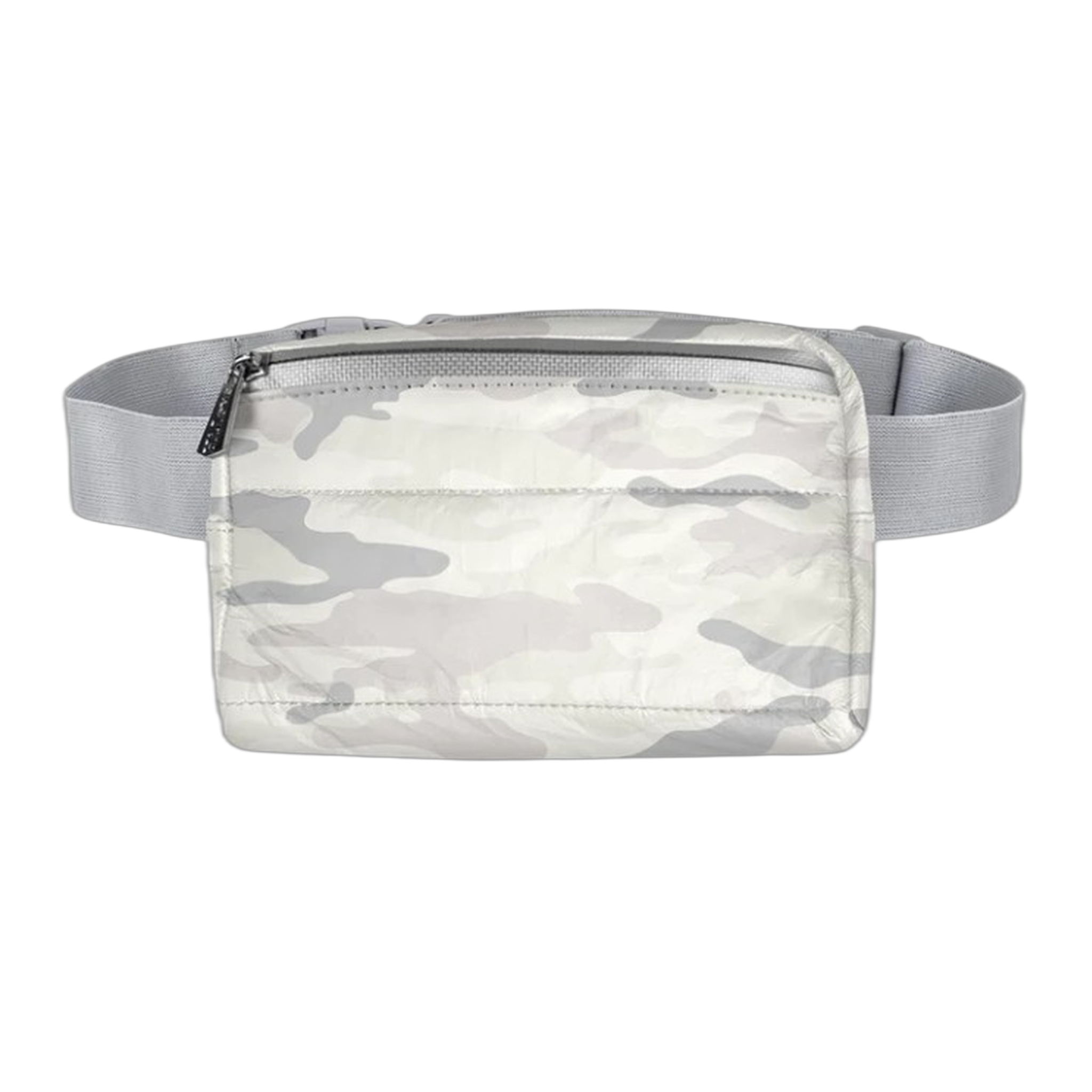 Hi, Love - Puffer Crossbody Fanny Pack Belt Bag - Tone On Tone White Camo