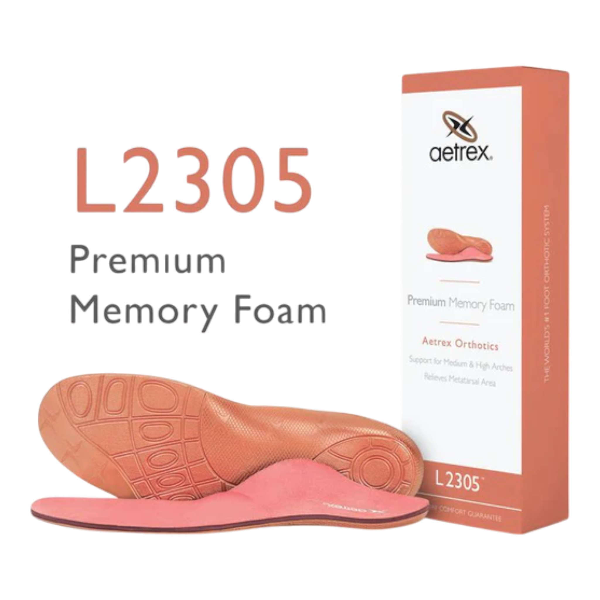 Lynco - Women's Premium Memory Foam Orthotics W/ Metatarsal Support - 6