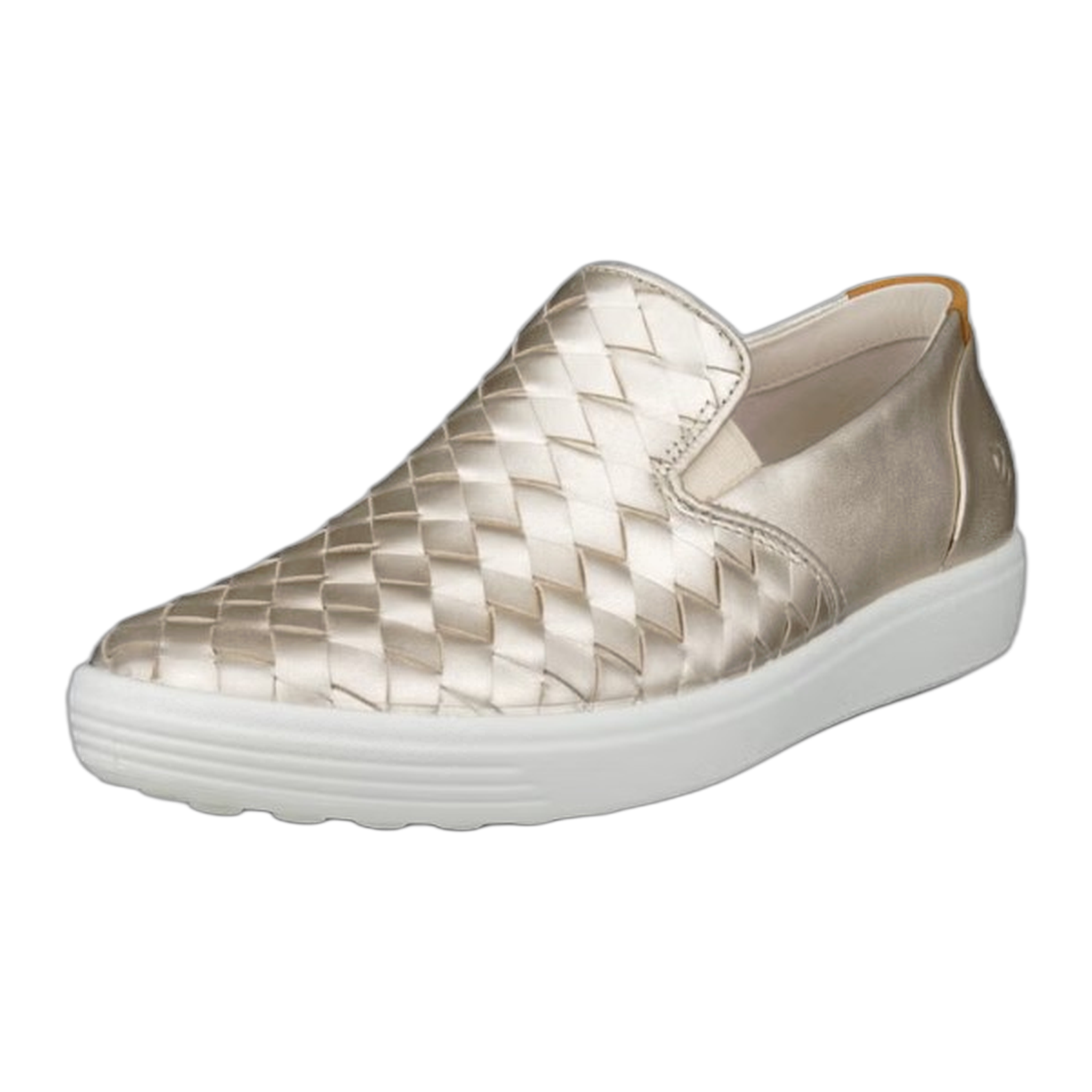 Ecco - Women's Soft 7 Woven Slip On - Pure White Gold / M / 39