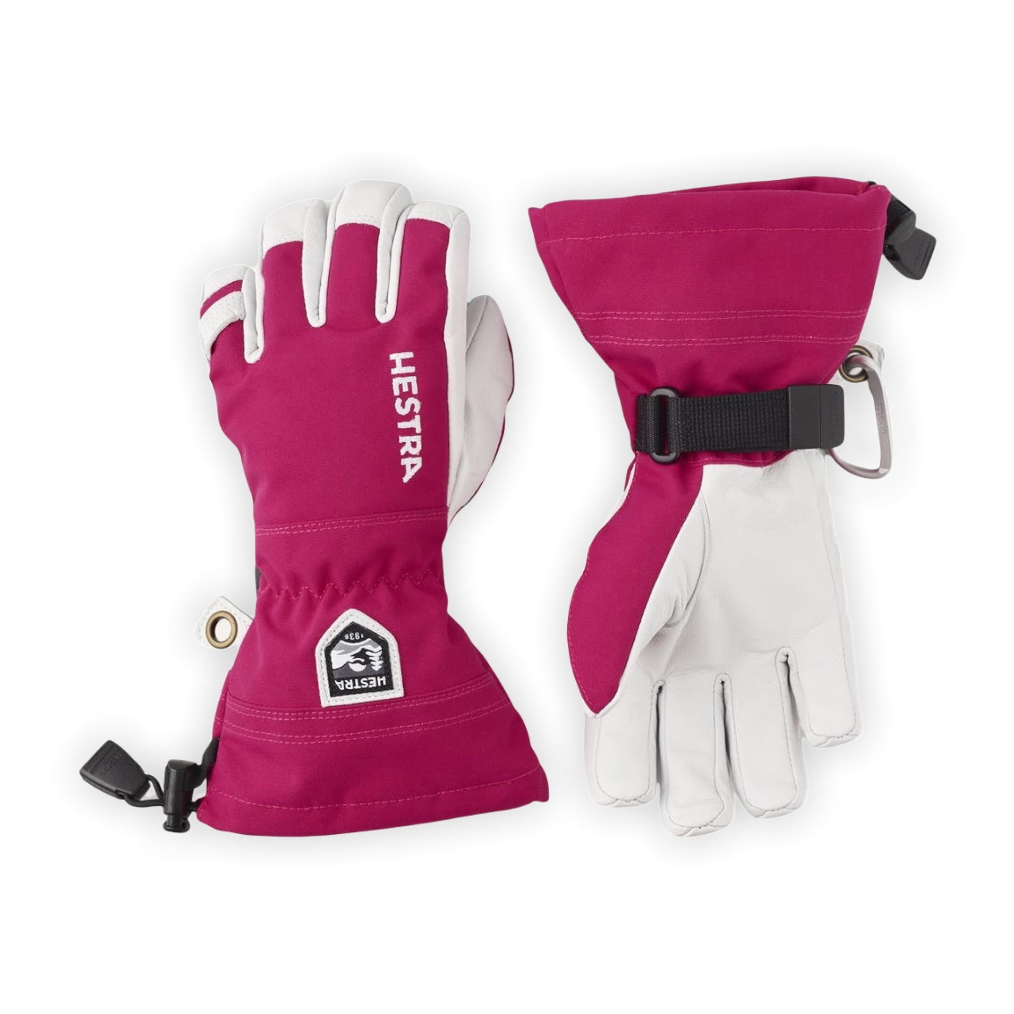 Hestra - Army Leather Heli Ski Jr. 5-finger - Fuchsia / 6