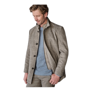 Upton Car Coat - Light Brown/Plaid / S