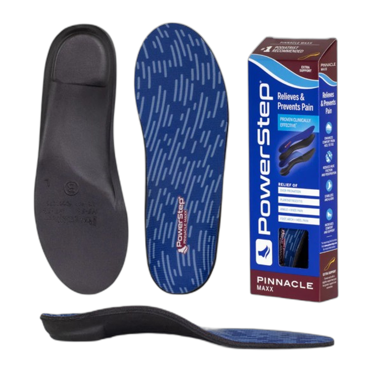 PowerStep Maxx Insoles | Corrective Orthotic Insoles for Overpronation, Max Stability