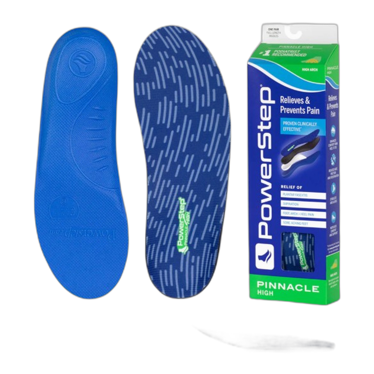 PowerStep Pinnacle High Insoles | High Arch Pain Relief Orthotic, Supination Inserts