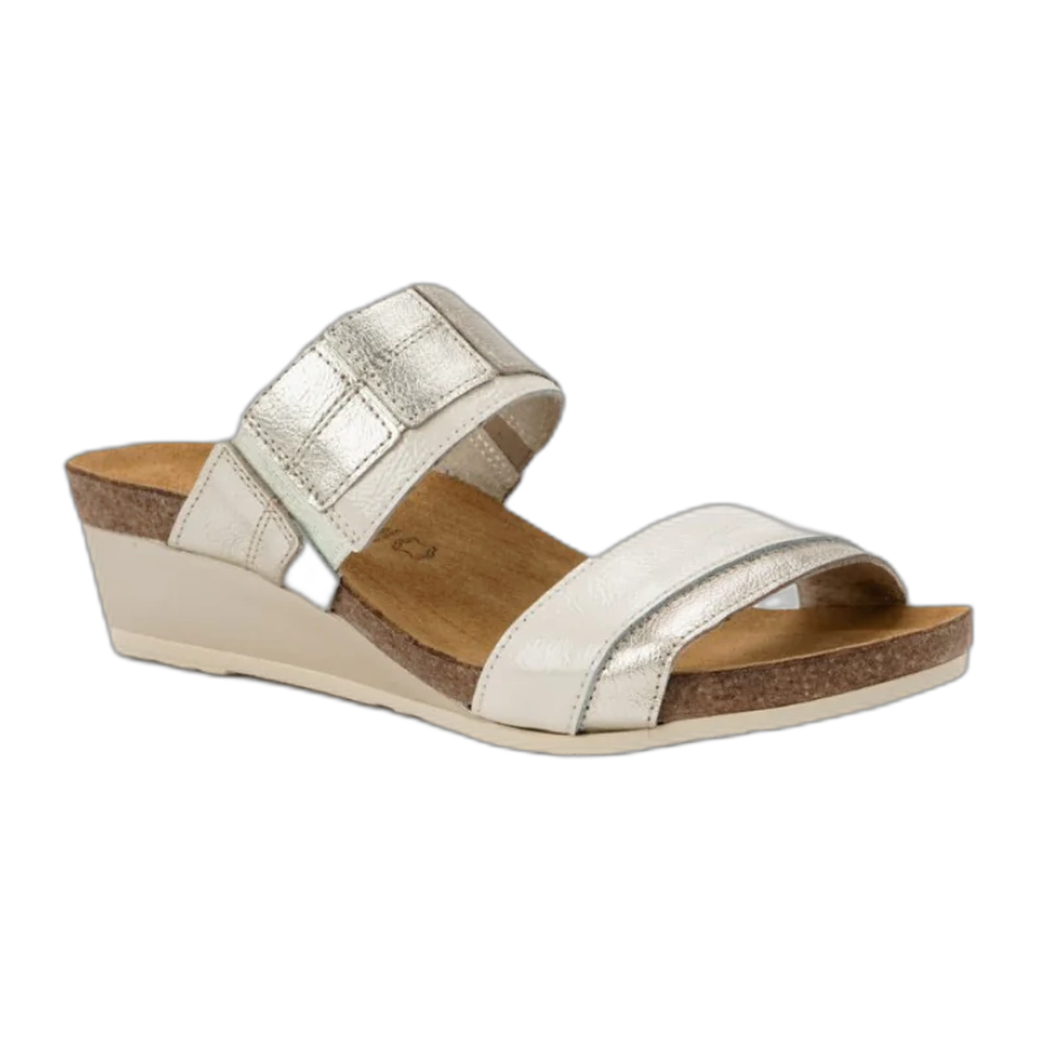 Naot - Royalty - Radiant Gold Leather/Ivory Crinkle Patent Leather / M / 35