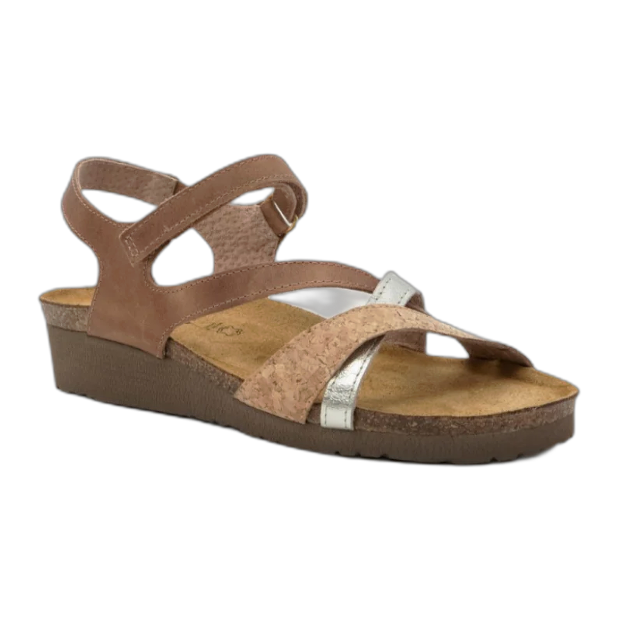 Naot - Sophia - Latte Brown Leather/Cork Leather/Radiant Gold Leather / M / 35