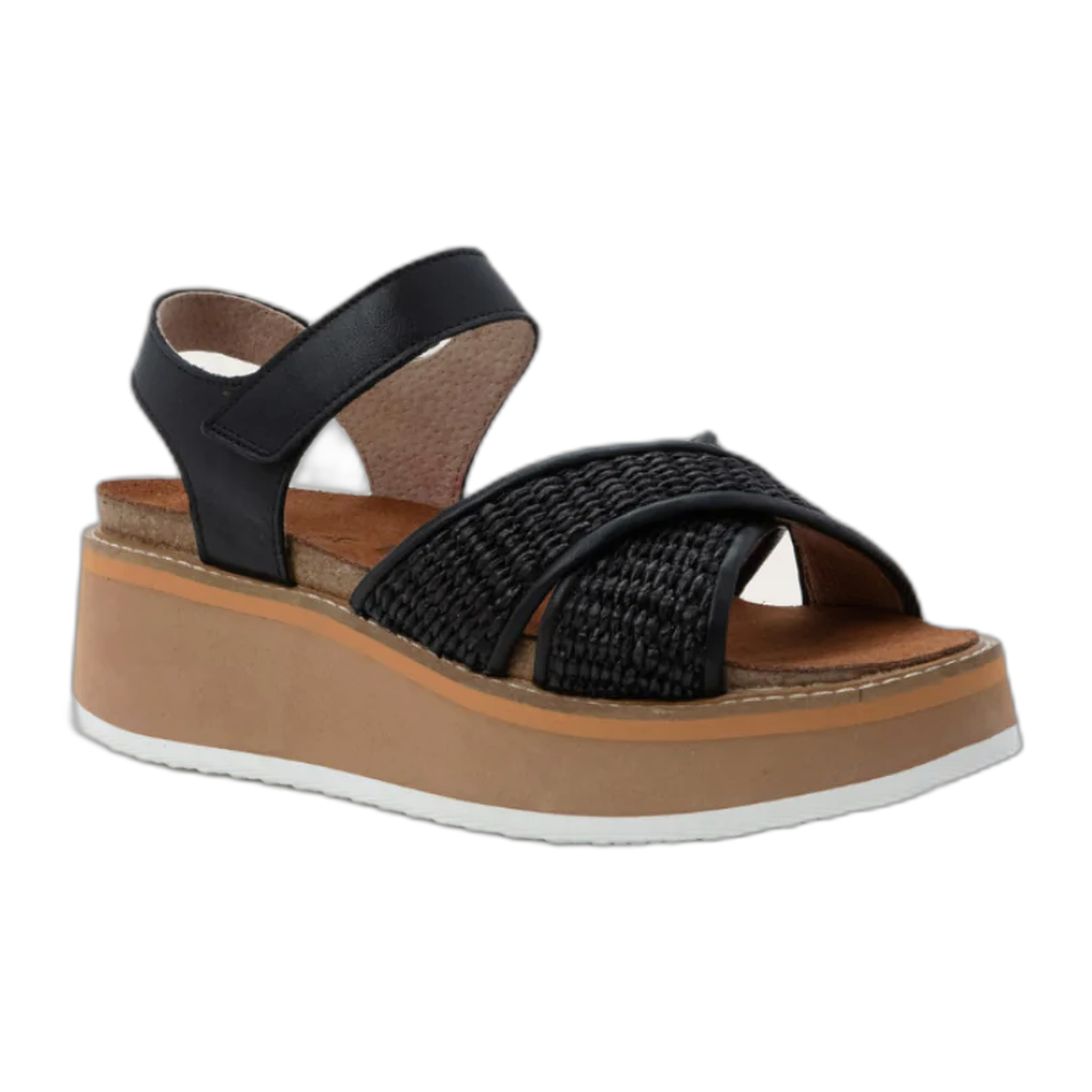 Naot - Pavlova - Jet Black Leather/Black Raffia / M / 36