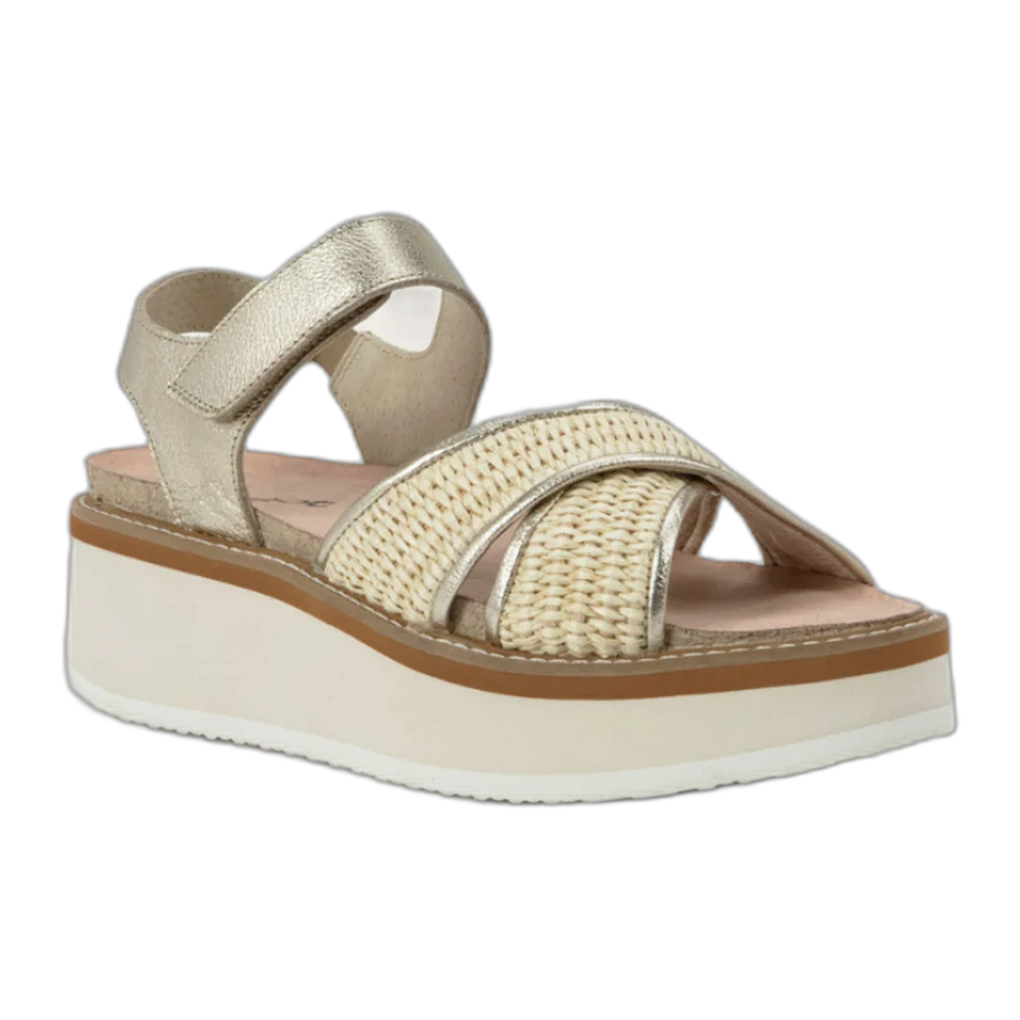Naot - Pavlova - Radiant Gold Leather/Blonde Raffia / M / 36
