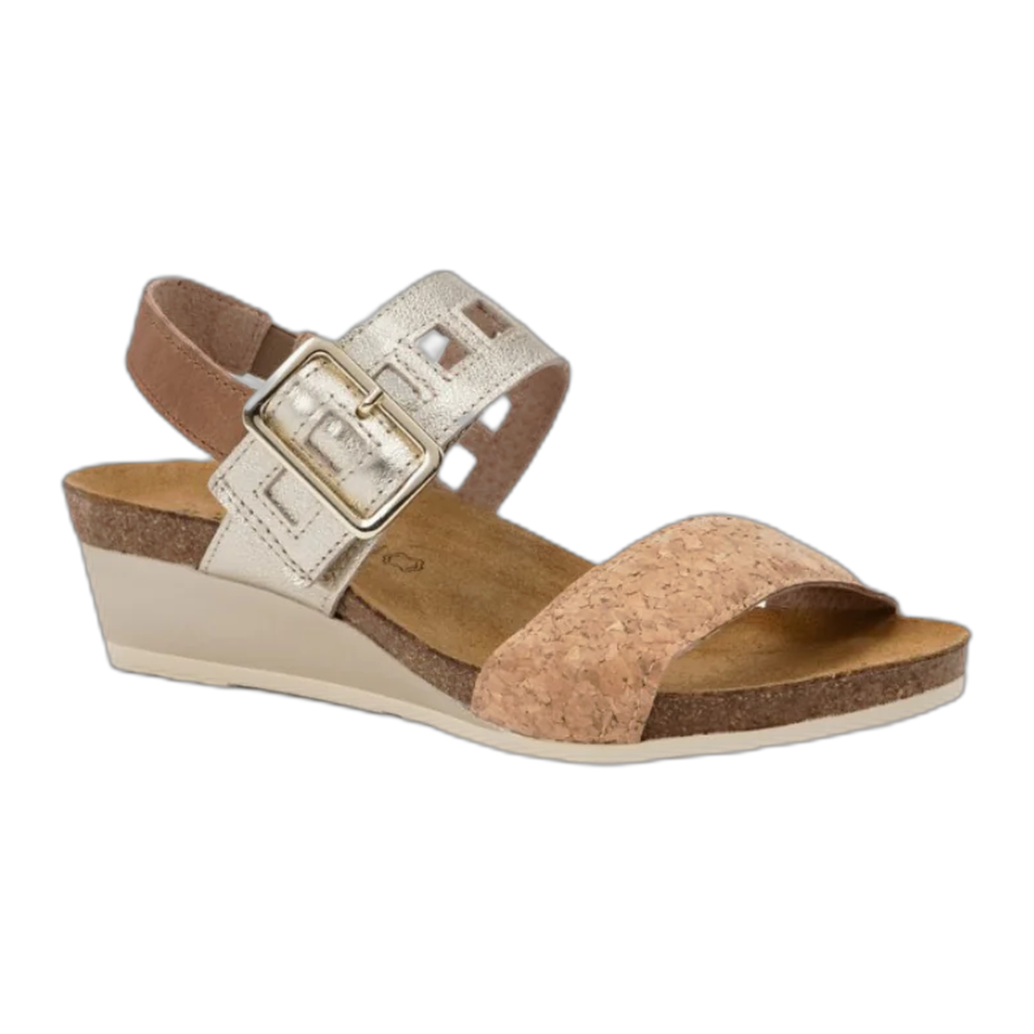 Naot - Dynasty - Cork Leather/Radiant Gold Leather/Latte Brown Leather / M / 37