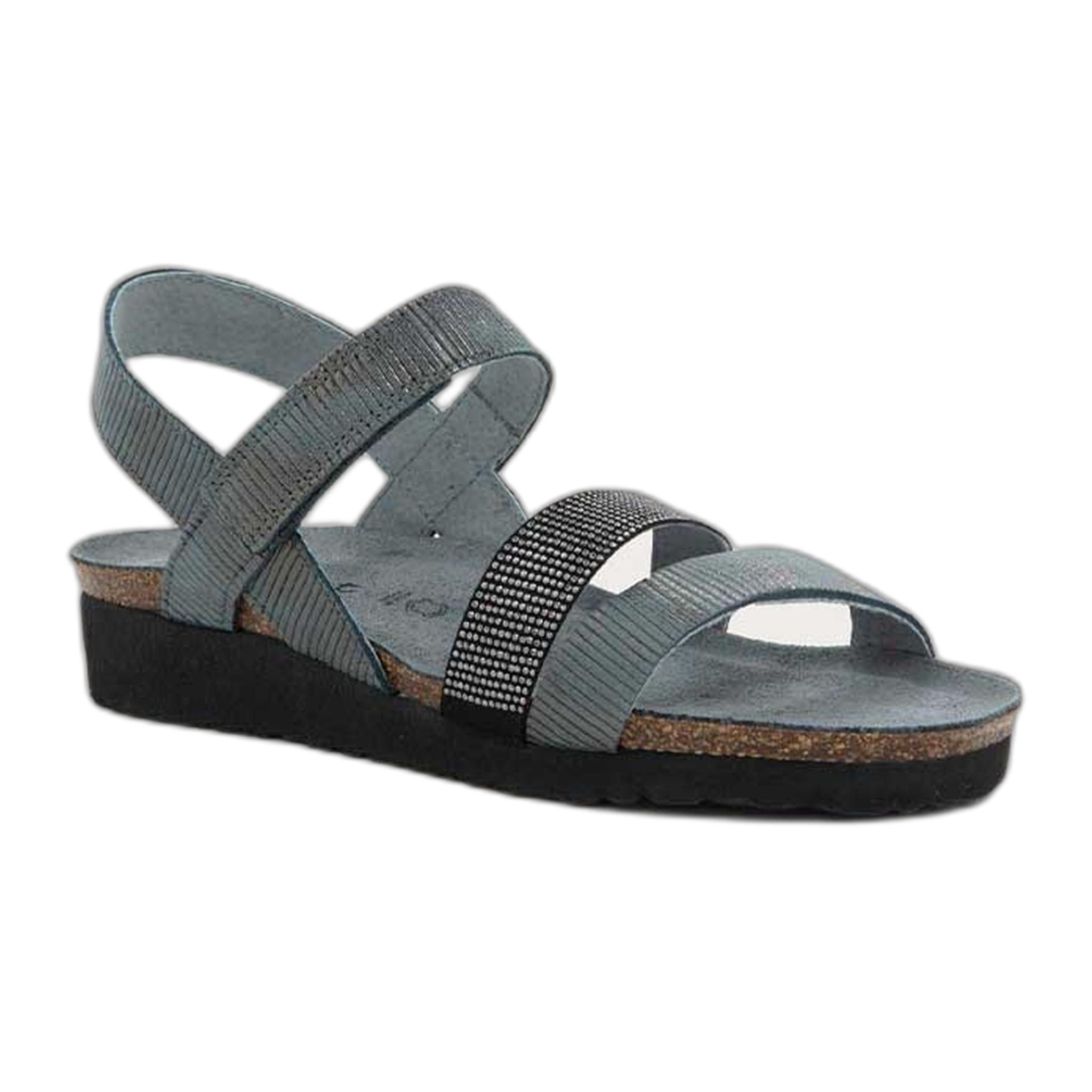 Naot - Krista - Graphite Striped Suede/Black Rivet Ornament / M / 35
