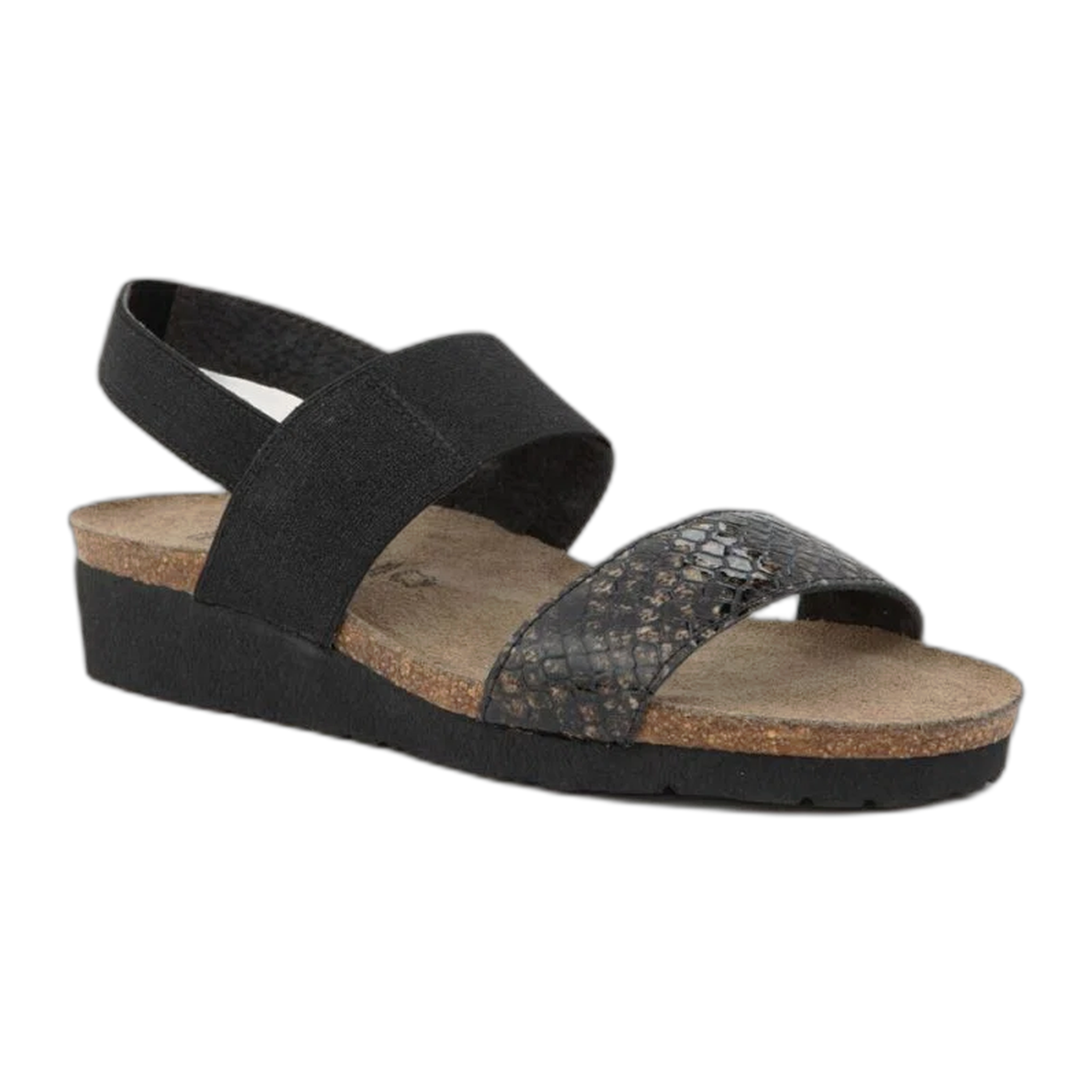 Naot - Amy - Reptile Patent Leather/Black Sparkle Elastic / M / 35