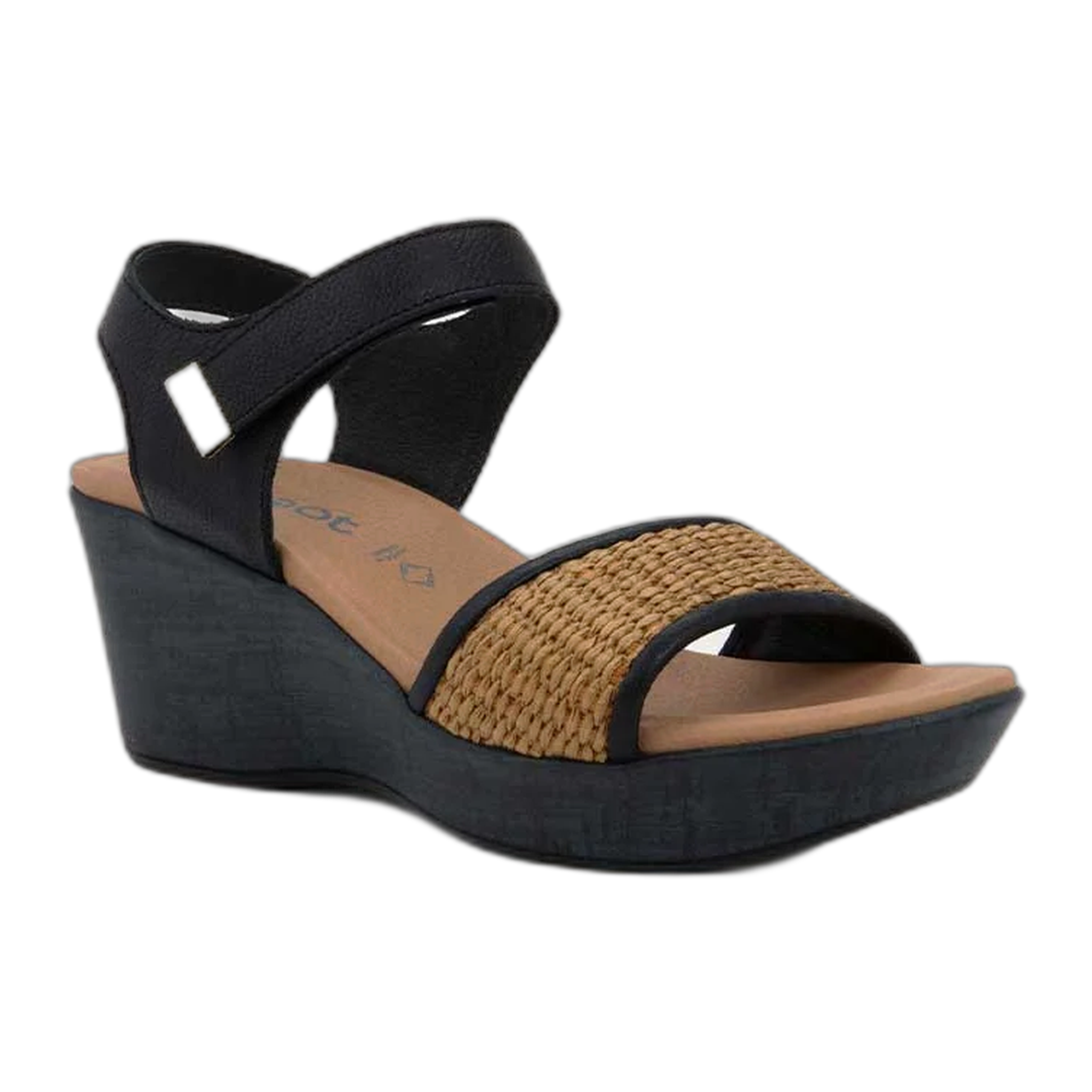Naot - Summer Raffia - Soft Black Leather/Gold Brown Raffia / M / 37