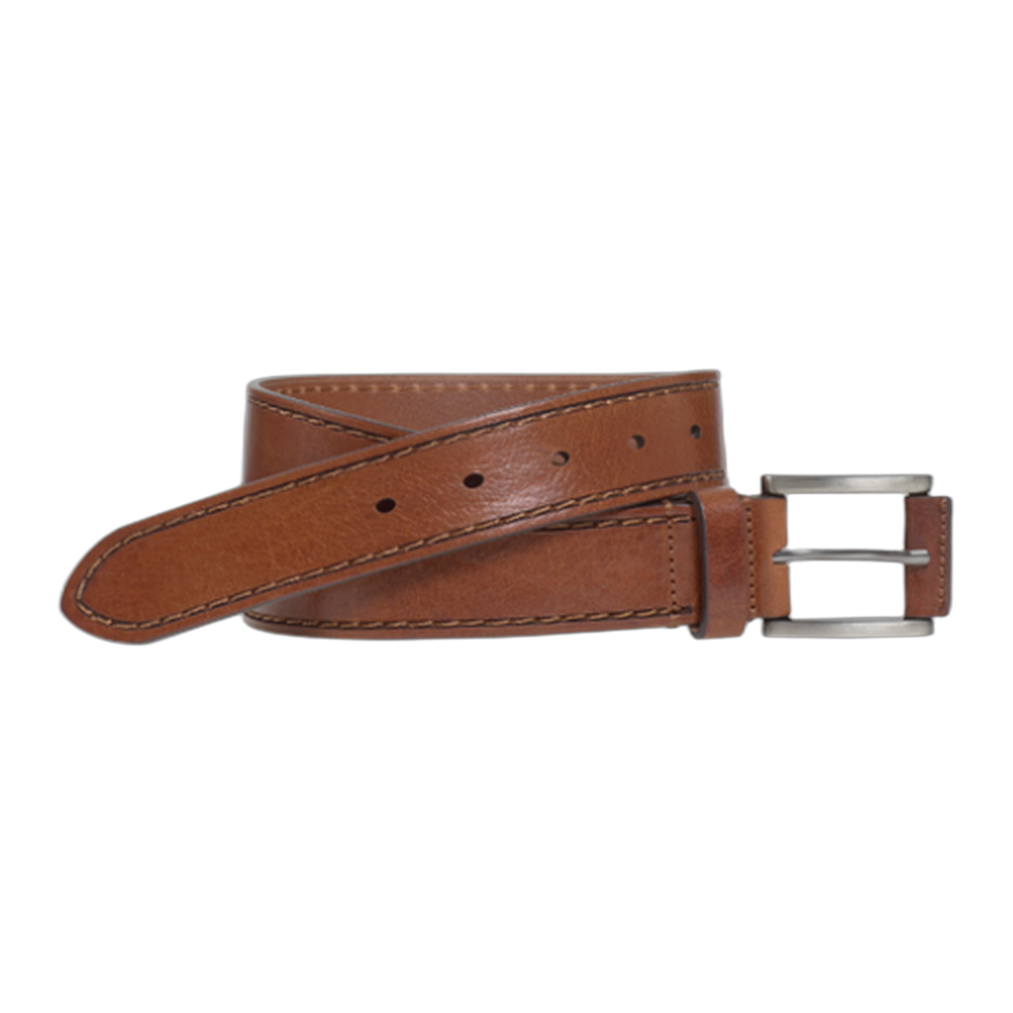J&M Collection - Laser Topstitch Belt - Tan / 32