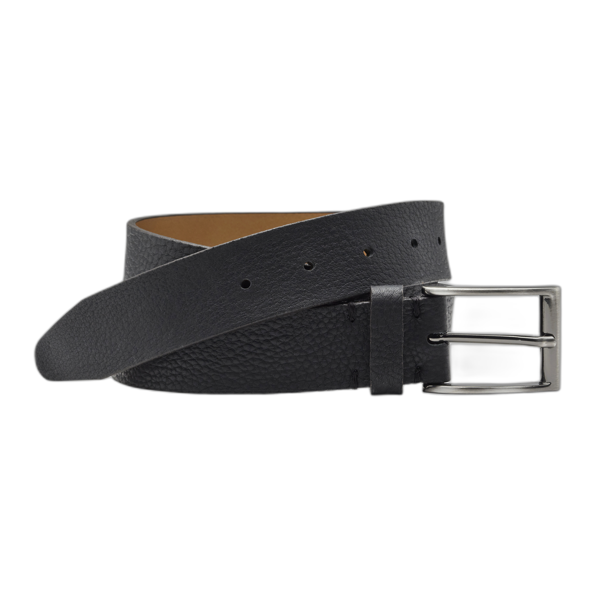 Johnston & Murphy - Soft Pebbled Belt - Black / 38