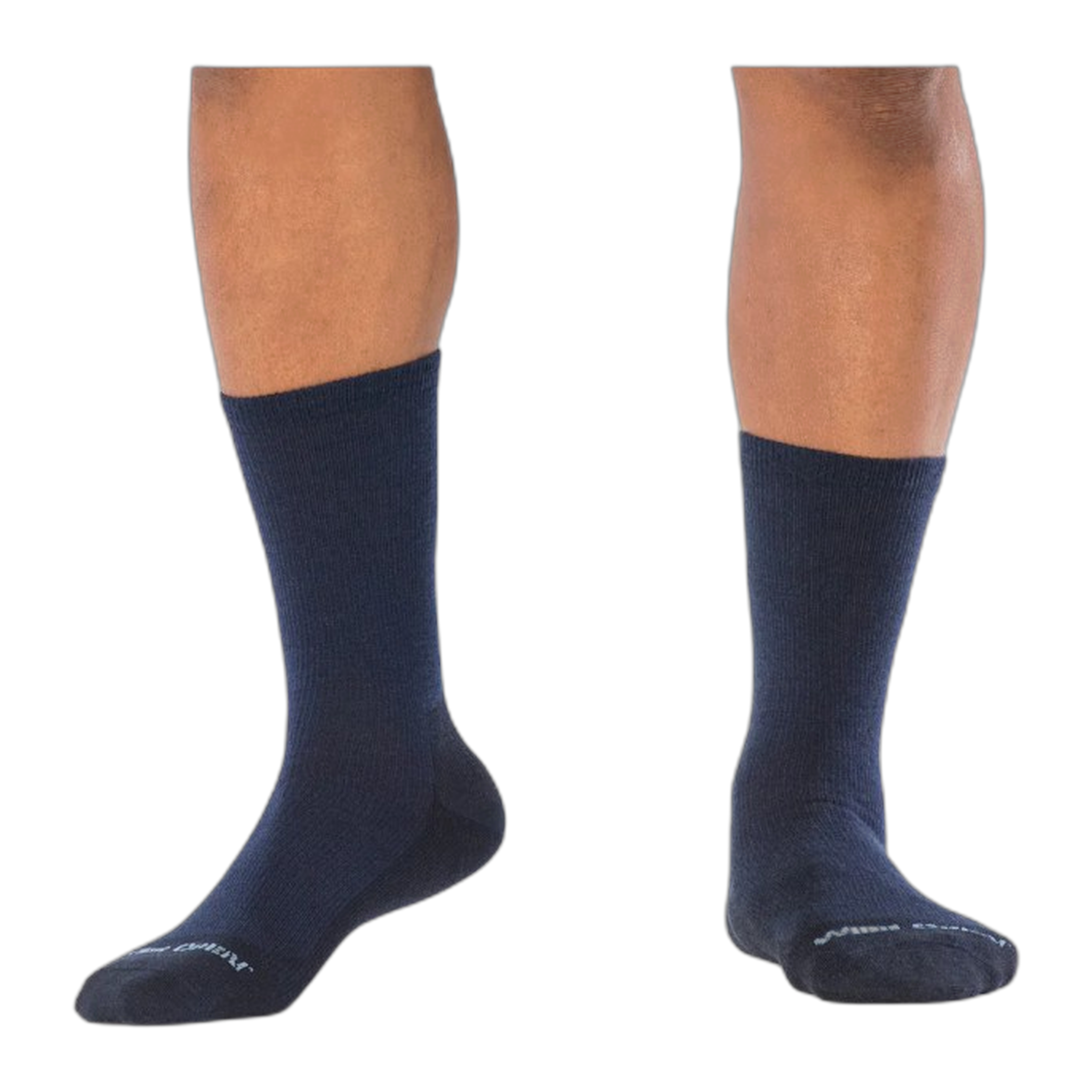 Wide Open - Men's Solid Lightweight Crew Socks - Navy / L