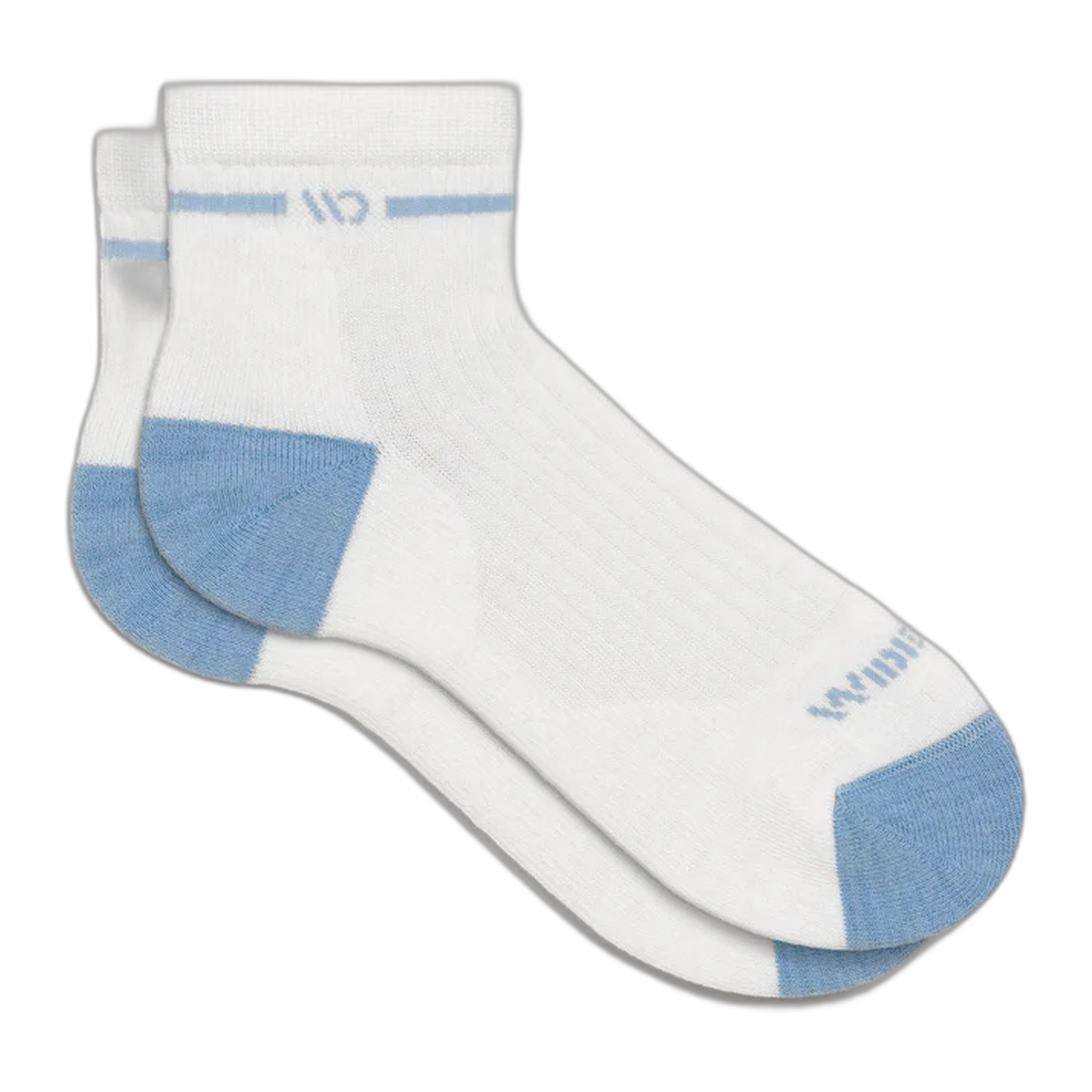 Wide Open - Women's Single Stripe Cushioned Quarter Socks - White / M