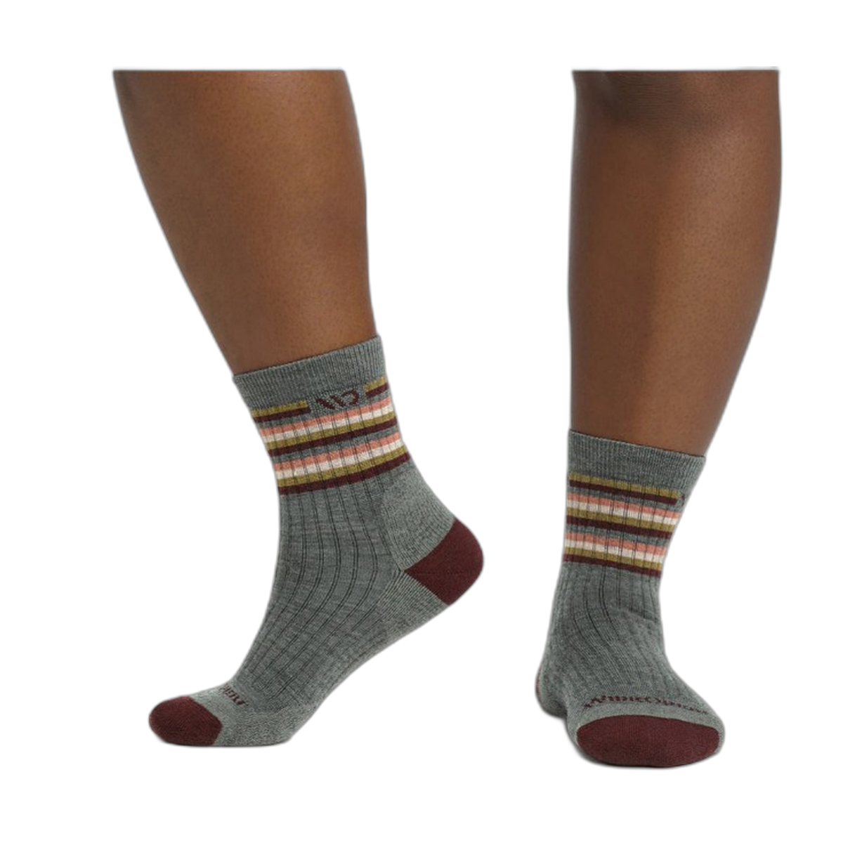 Women's Multi Stripe Cushioned Micro Crew Socks