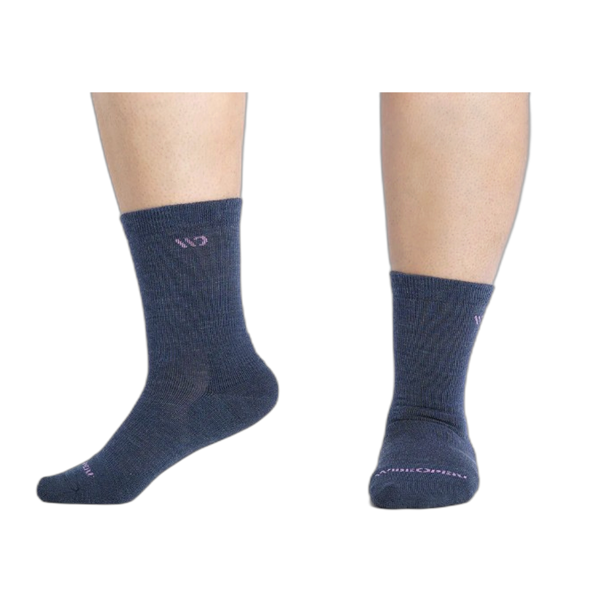Wide Open - Women's Solid Cushioned Crew Socks - Denim / M