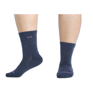 Women's Solid Cushioned Crew Socks - Denim / L