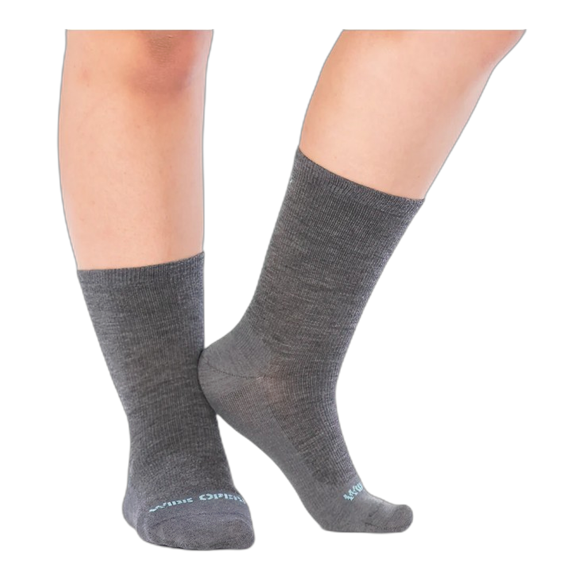 Wide Open - Women's Solid Basic Lightweight Crew Socks - Gray / S