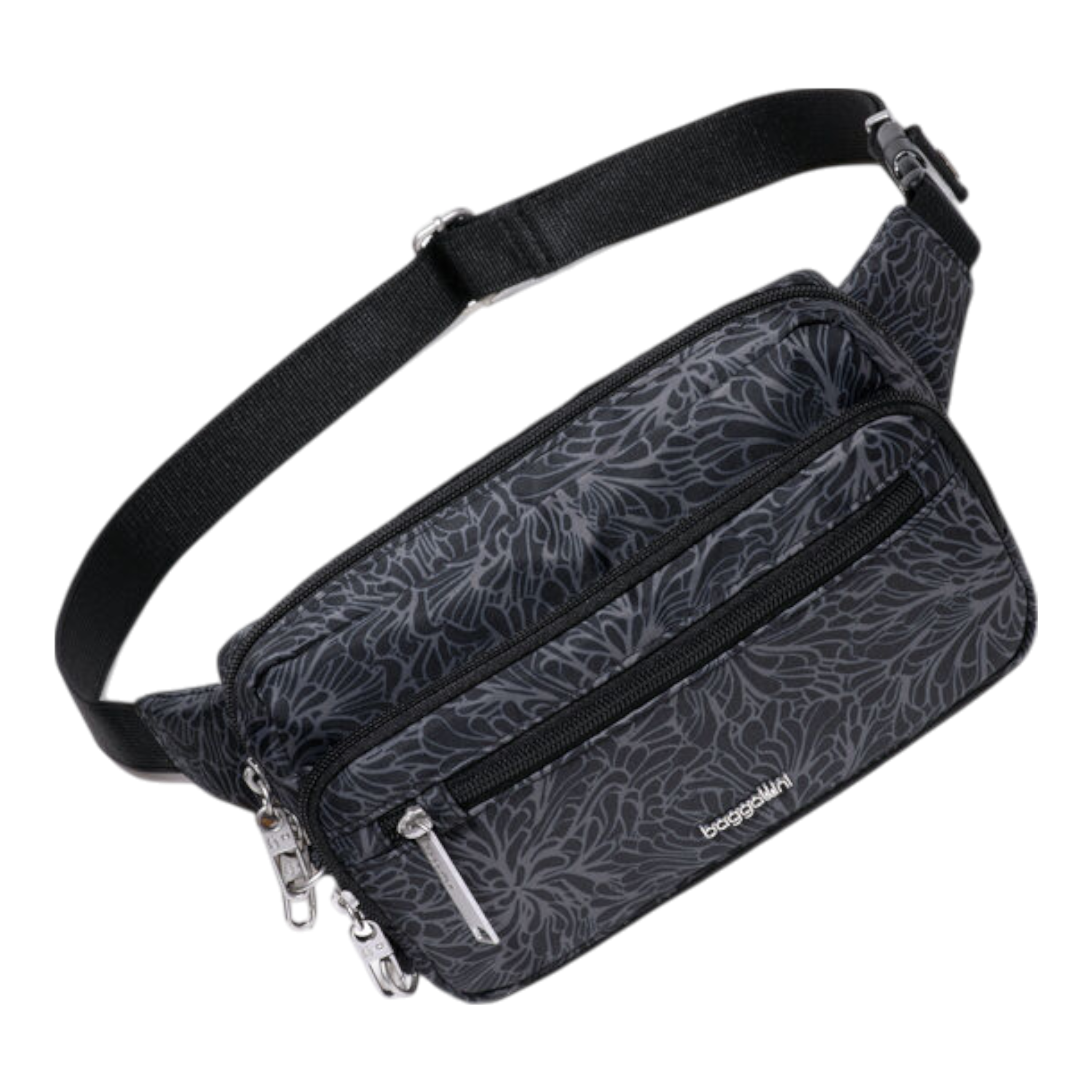 Baggillini - Securtex Anti-Theft Belt Bag Sling - Midnight Blossom